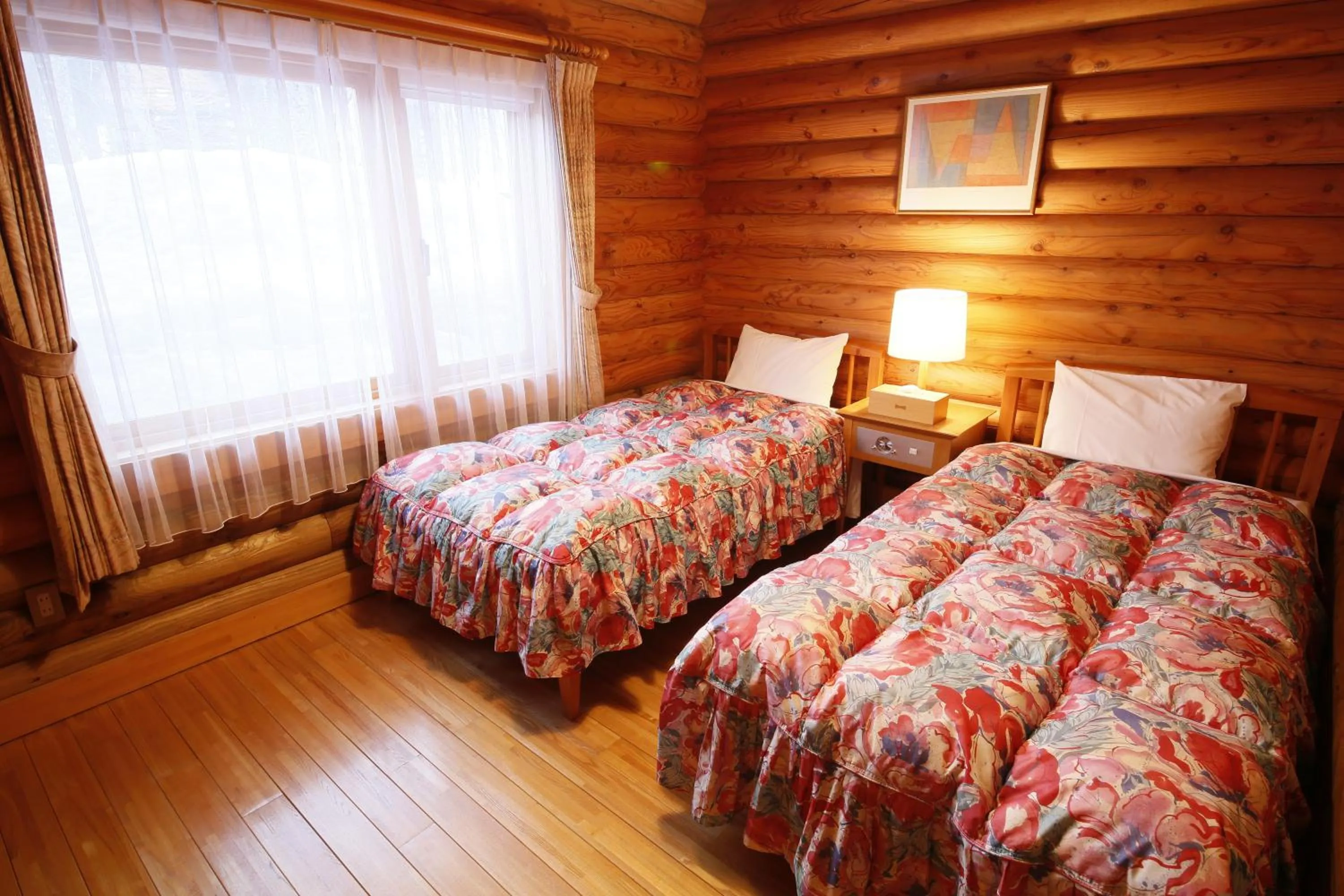 Bedroom in Log Hotel Larch Lake Kanayama