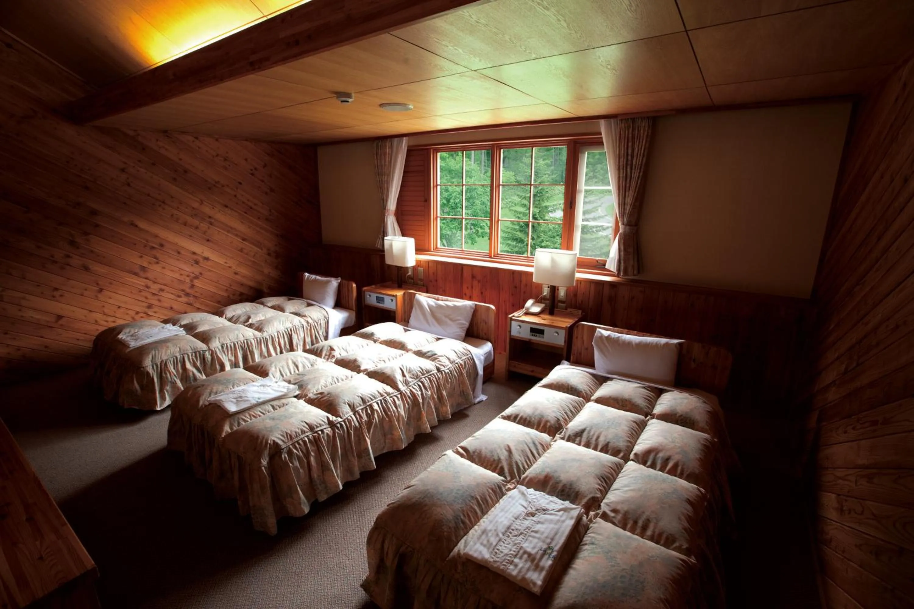 Bedroom in Log Hotel Larch Lake Kanayama