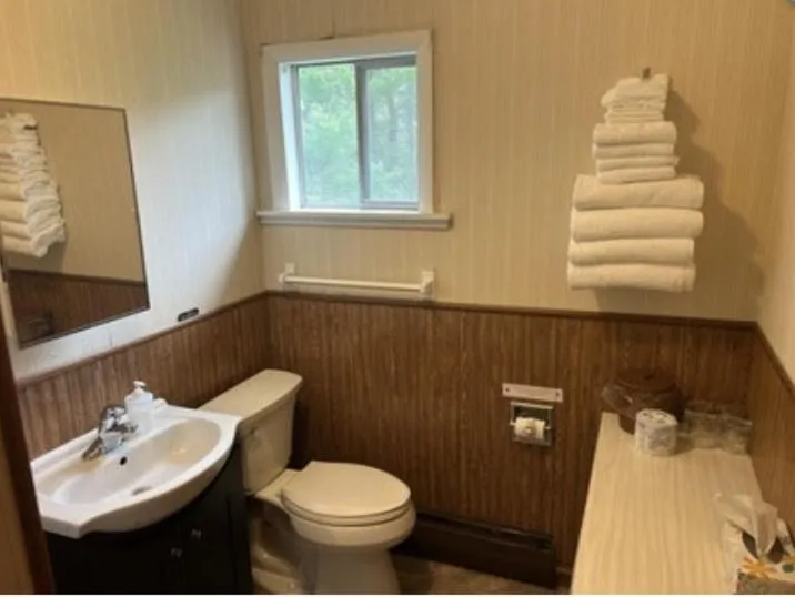 Toilet in Colton Point Motel