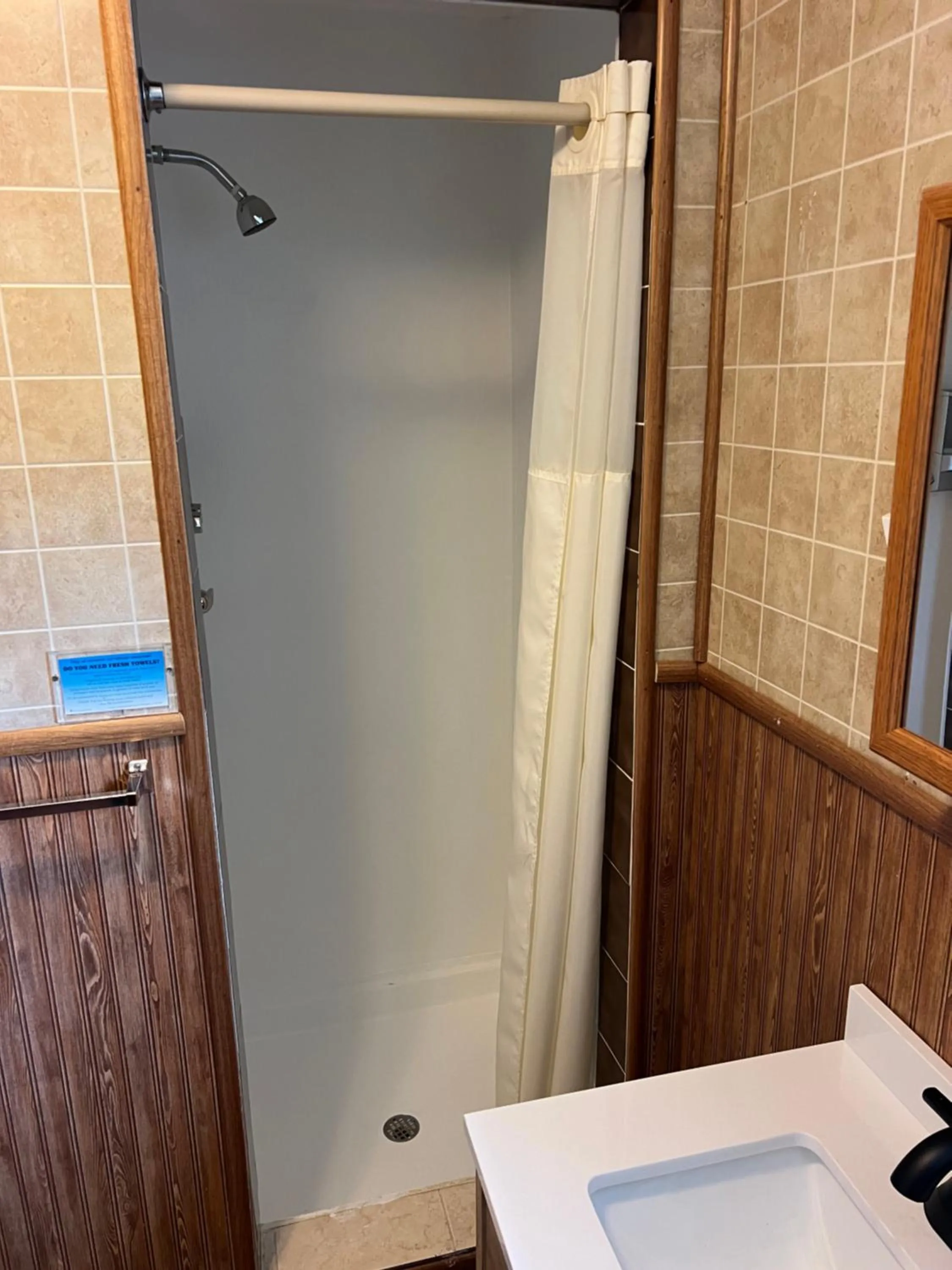 Shower in Colton Point Motel