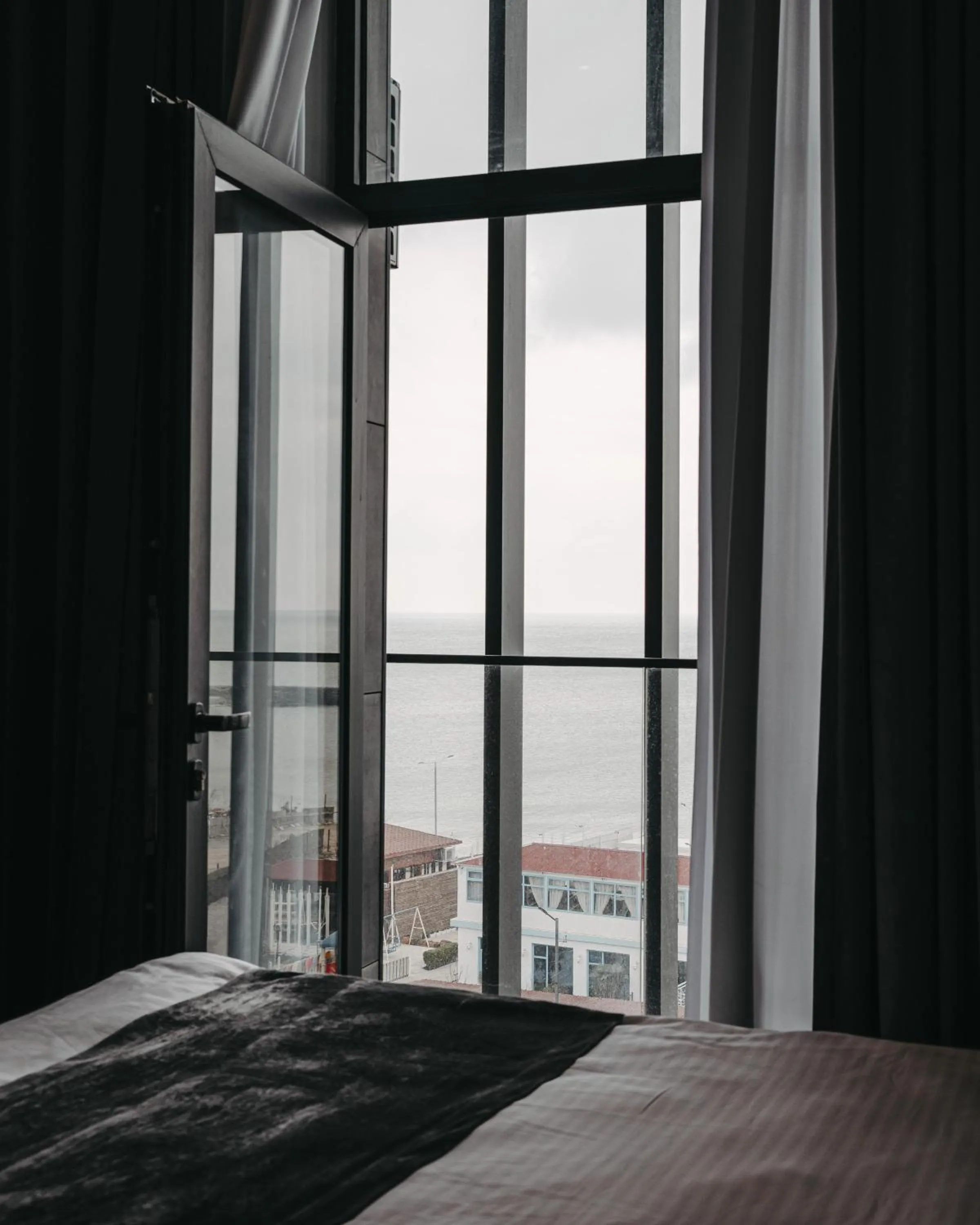 Balcony/Terrace, Bed in Port Marine Hotel By HOLLYWOOD