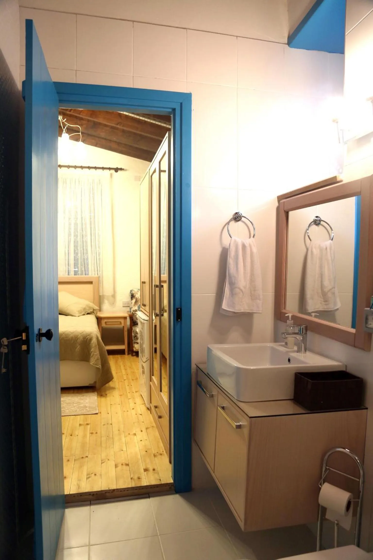 Bathroom, Bed in Cypriot Swallow Boutique Hotel