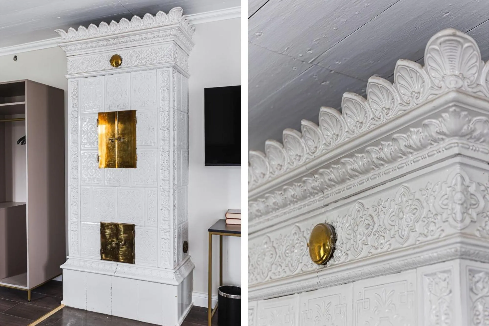 fireplace in Söderfors Herrgård