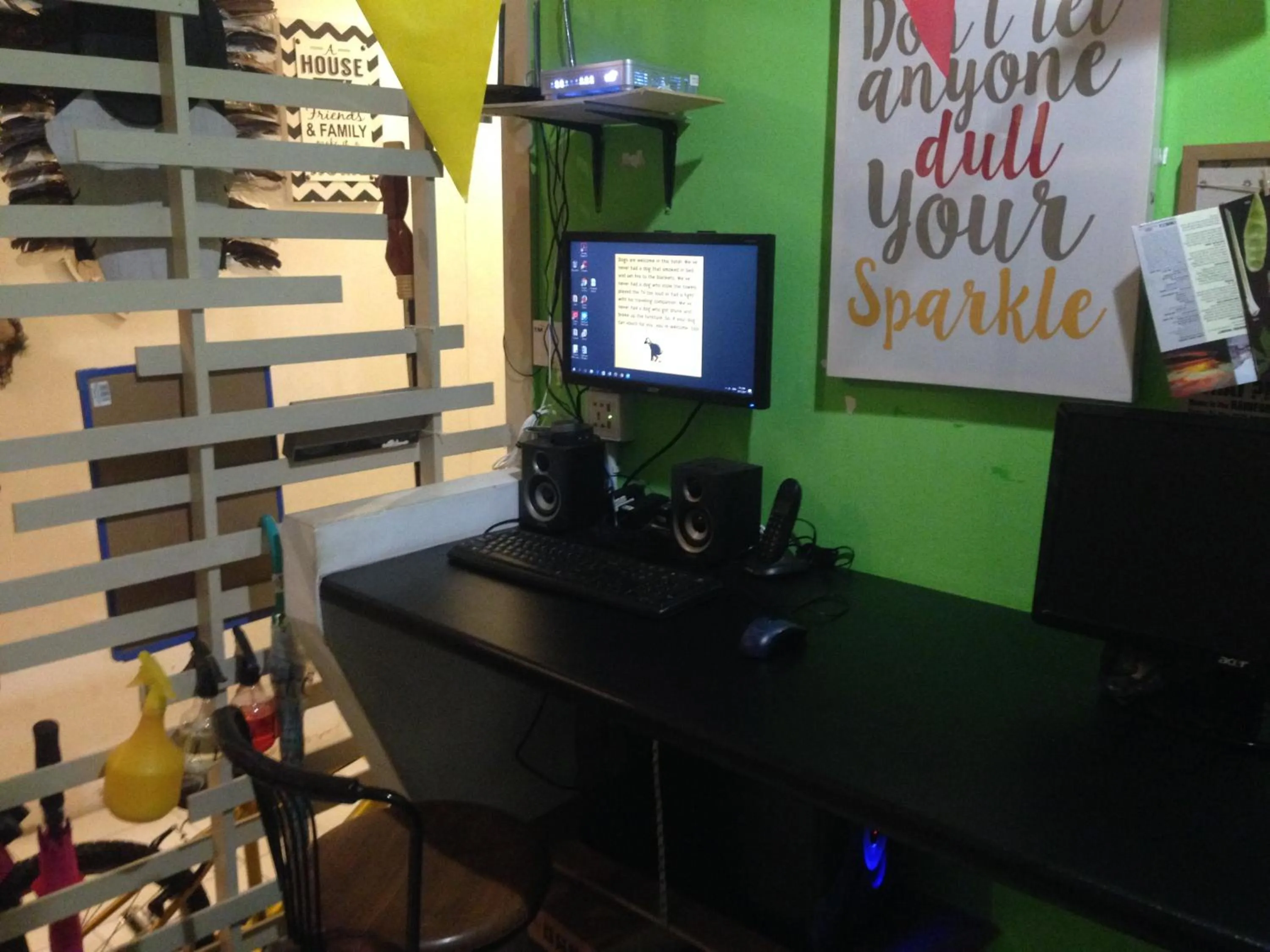 Communal lounge/ TV room in Woodpecker Lodge, Kuching