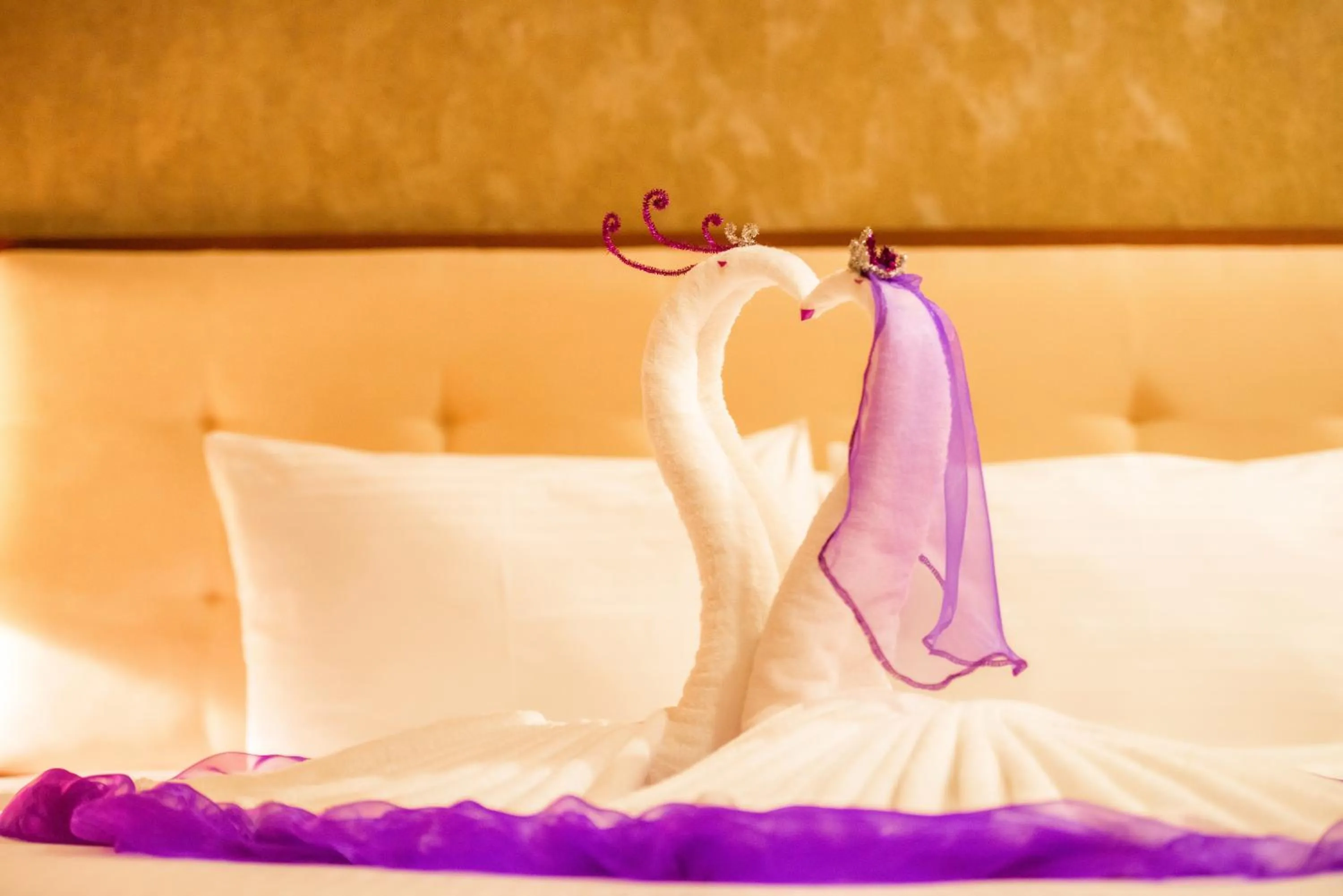 Decorative detail, Bed in Muong Thanh Grand Bac Giang Hotel
