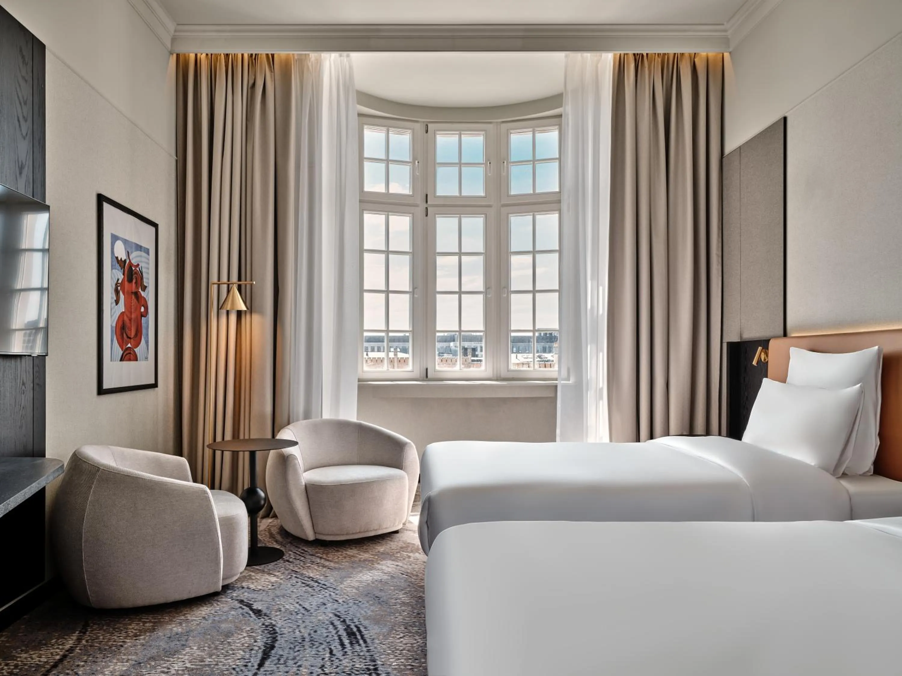 Bed in Mövenpick Grand Hotel Wroclaw