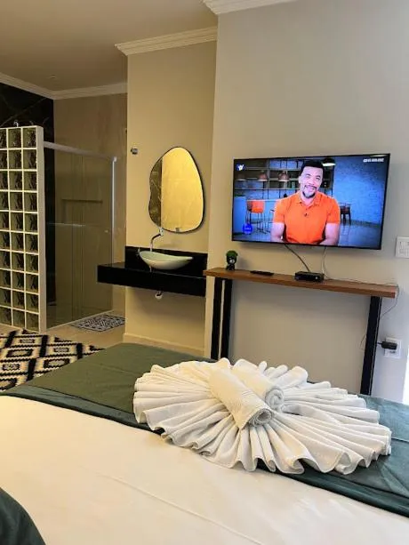 Bed in Pousada Recanto Jota Ge