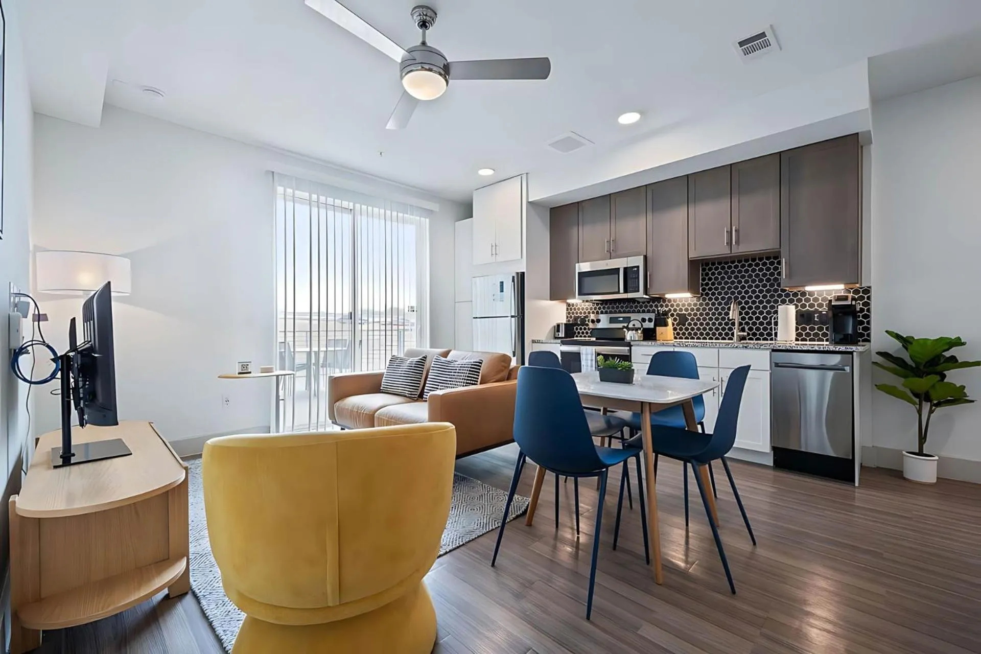 Living room in Placemakr Downtown Austin