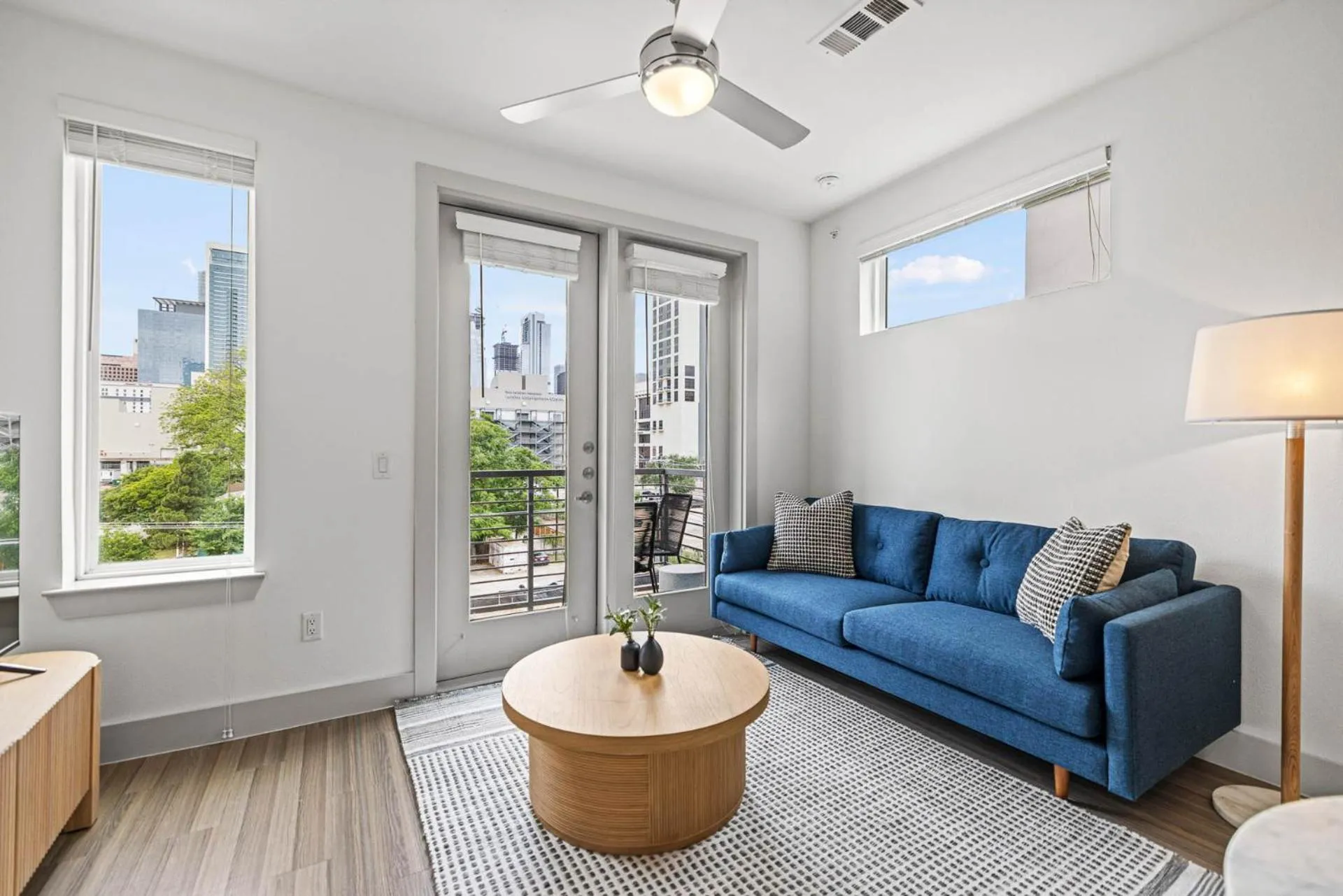 Living room in Placemakr Downtown Austin