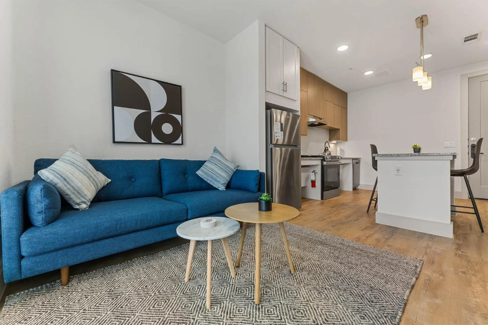 Living room in Placemakr Downtown Austin