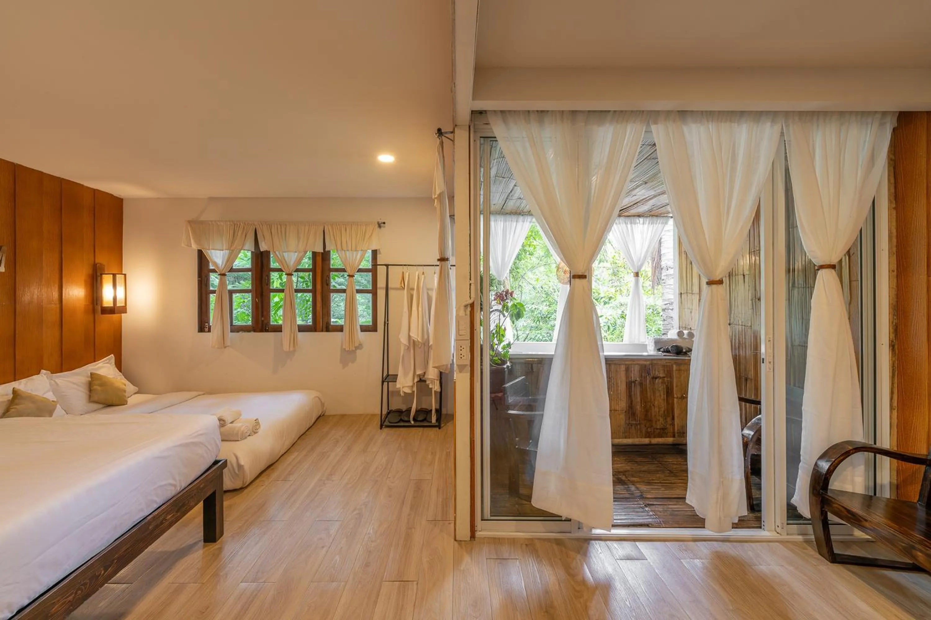 Bed in Monruamsuk Homestay Cafe and Bistro