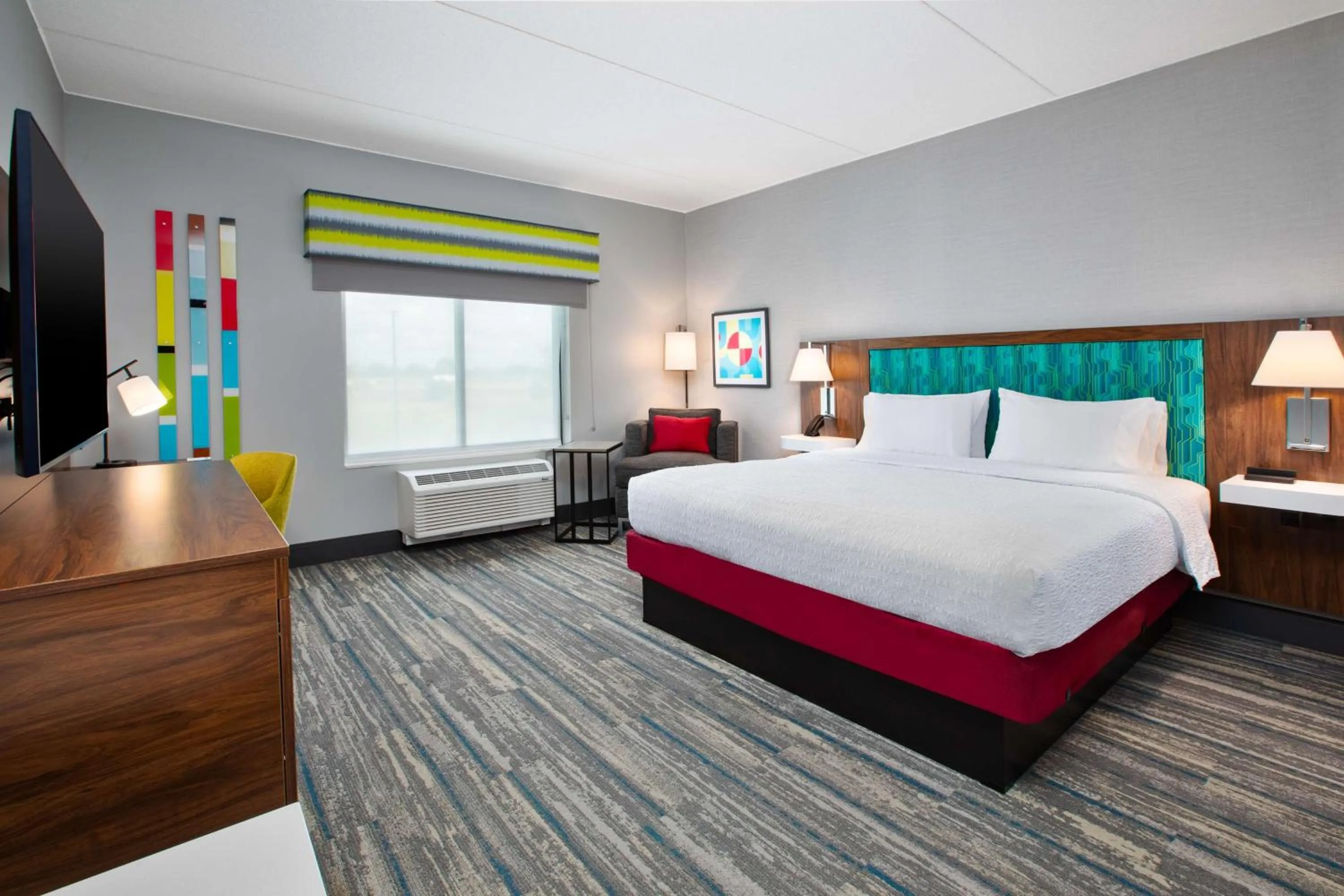 Bed in Hampton Inn & Suites By Hilton Indianapolis South Greenwood