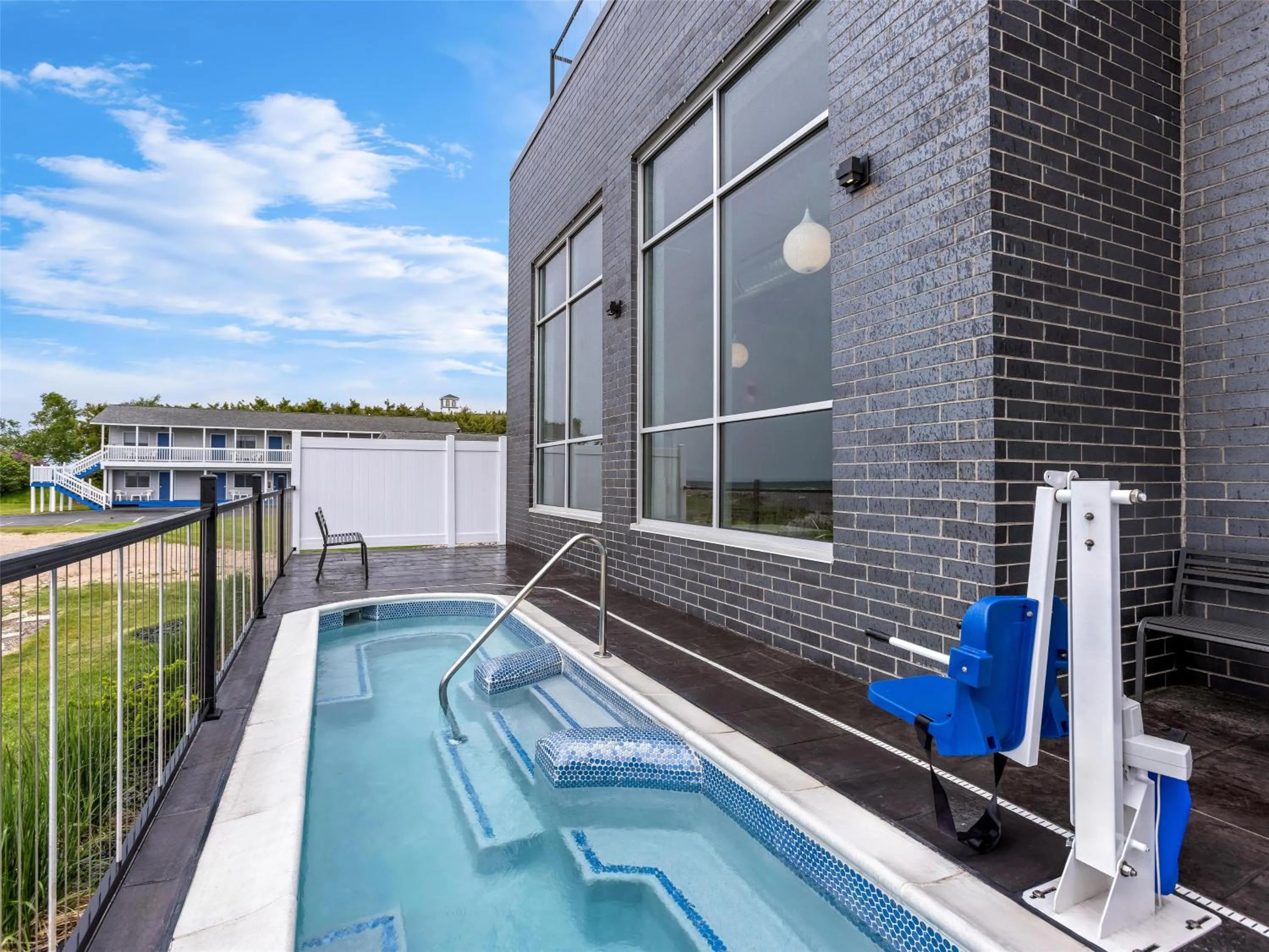 Pool view in Hampton Inn St Ignace Lakefront Mackinac