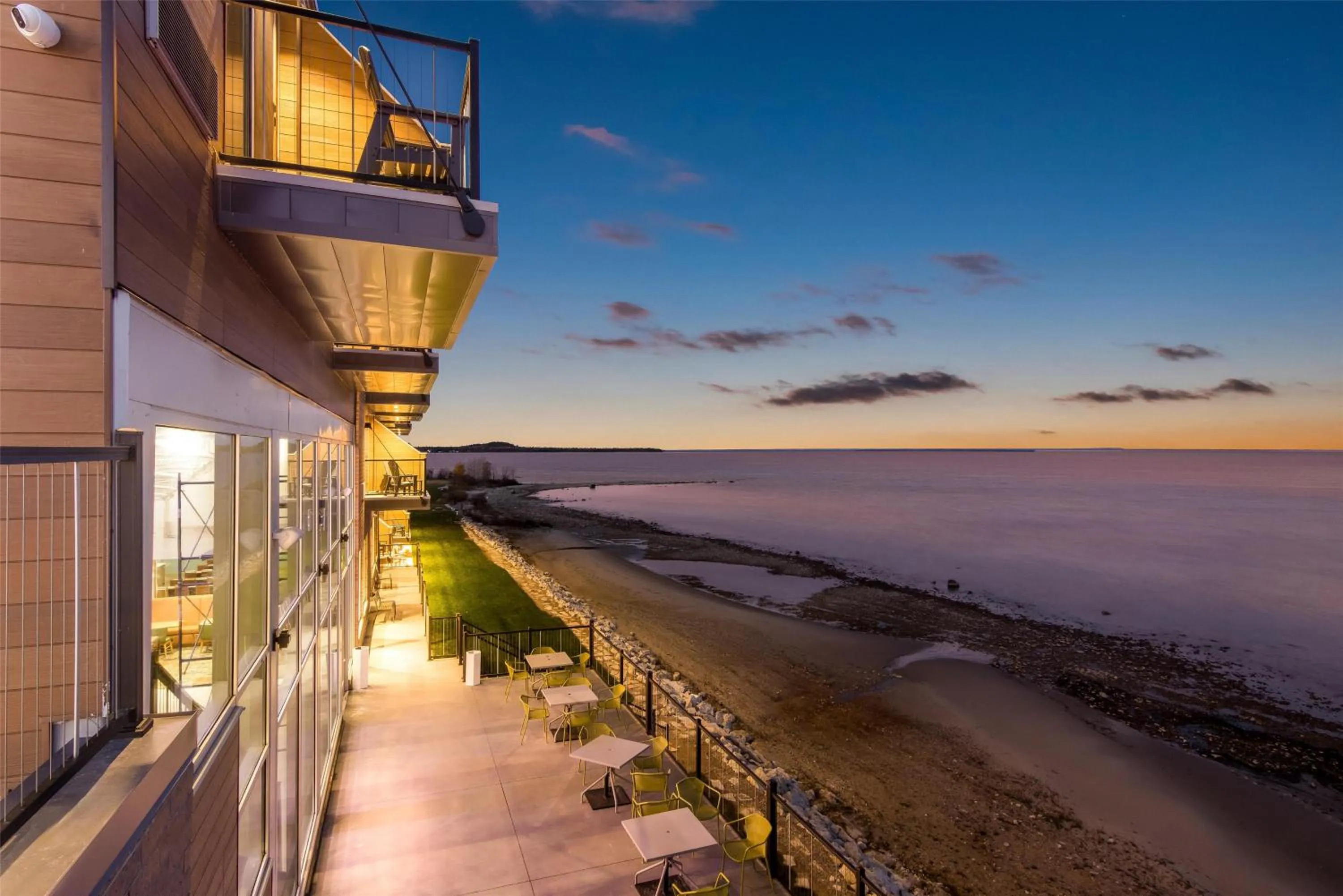 Beach in Hampton Inn St Ignace Lakefront Mackinac