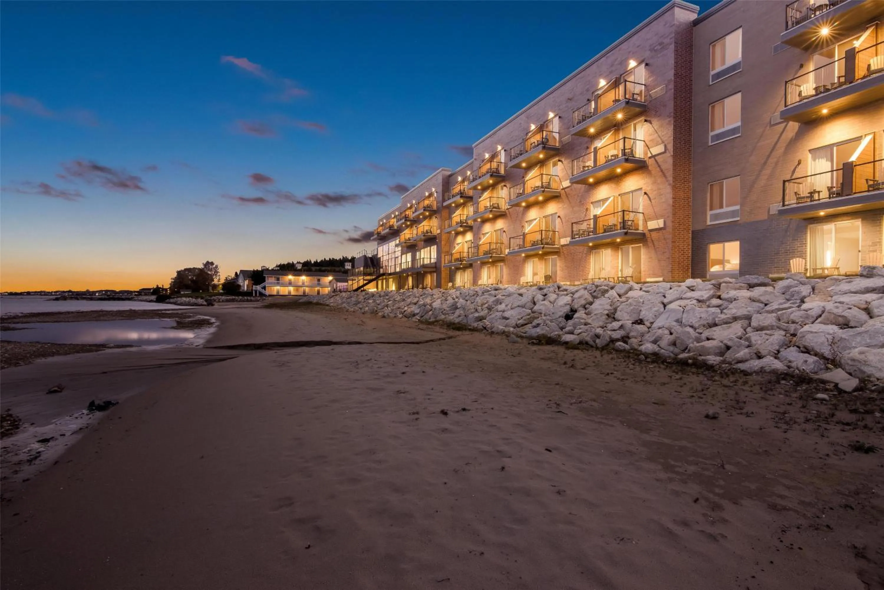 Beach in Hampton Inn St Ignace Lakefront Mackinac