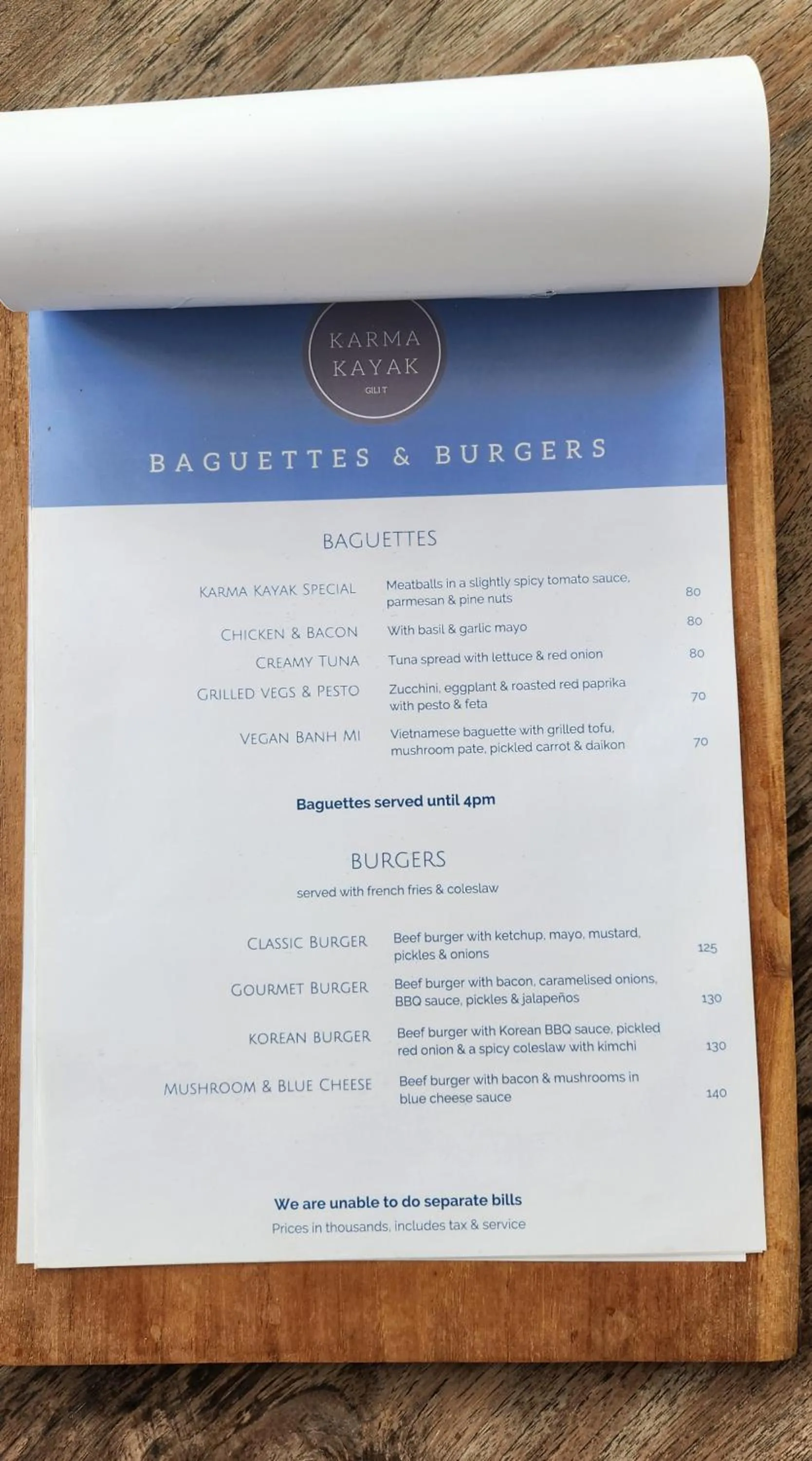 Restaurant/places to eat in Karma Kayak