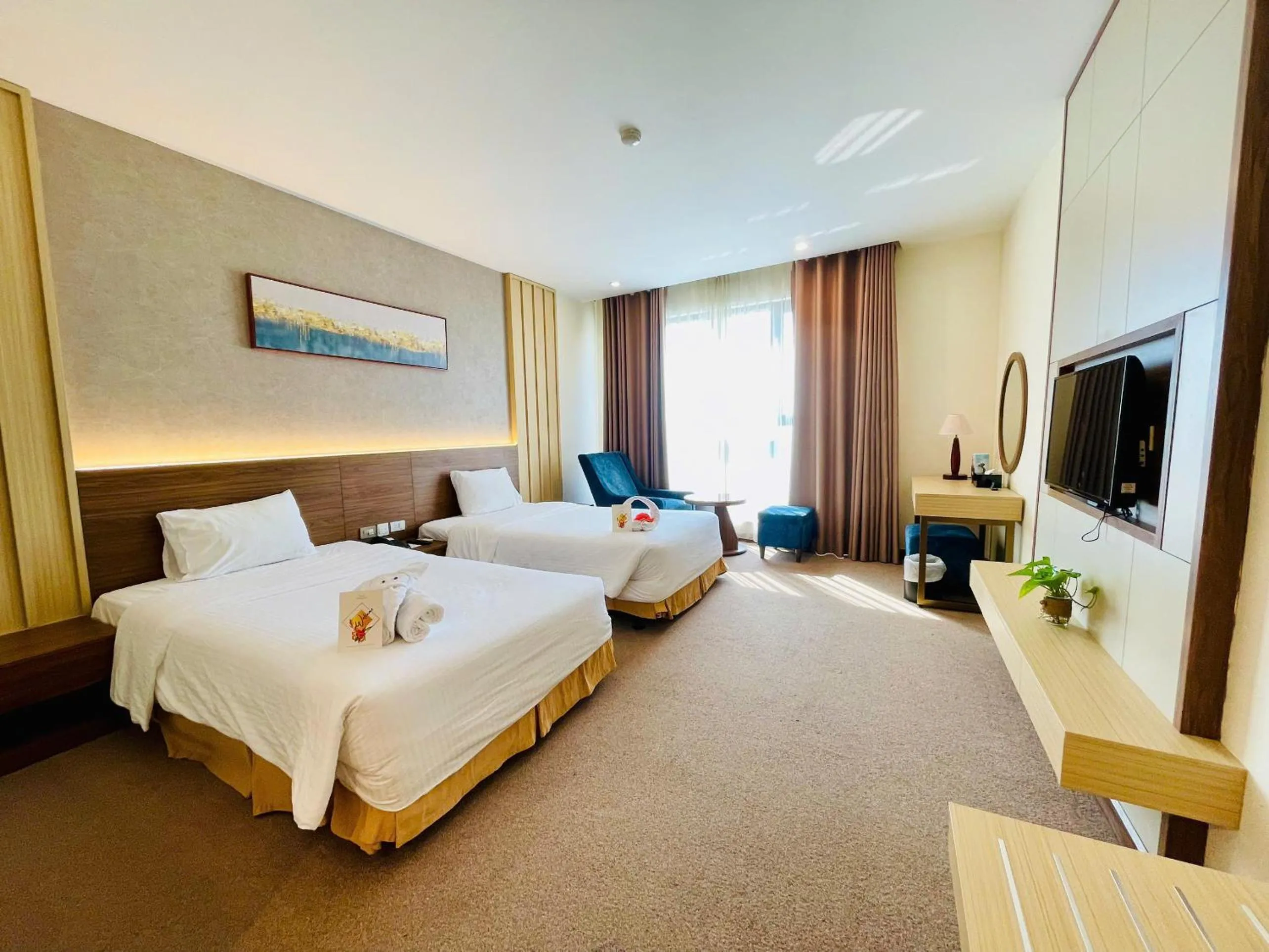Bed in Muong Thanh Grand Quang Tri Hotel