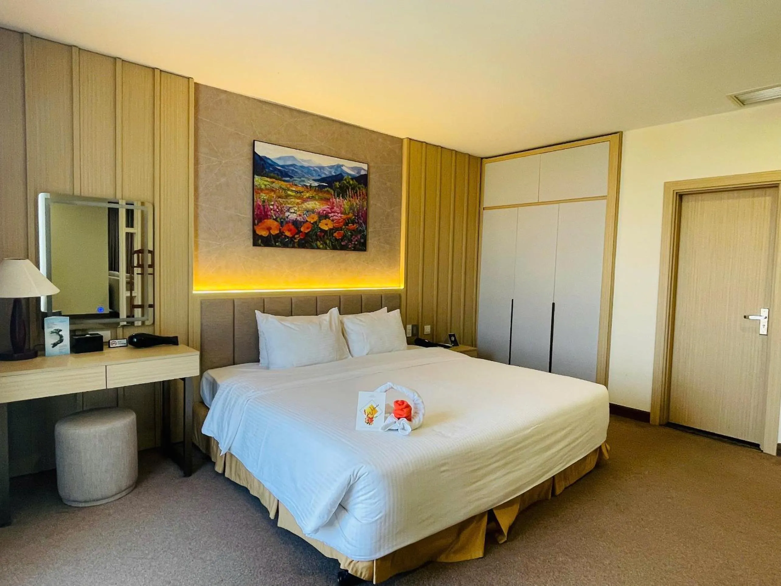 Bed in Muong Thanh Grand Quang Tri Hotel