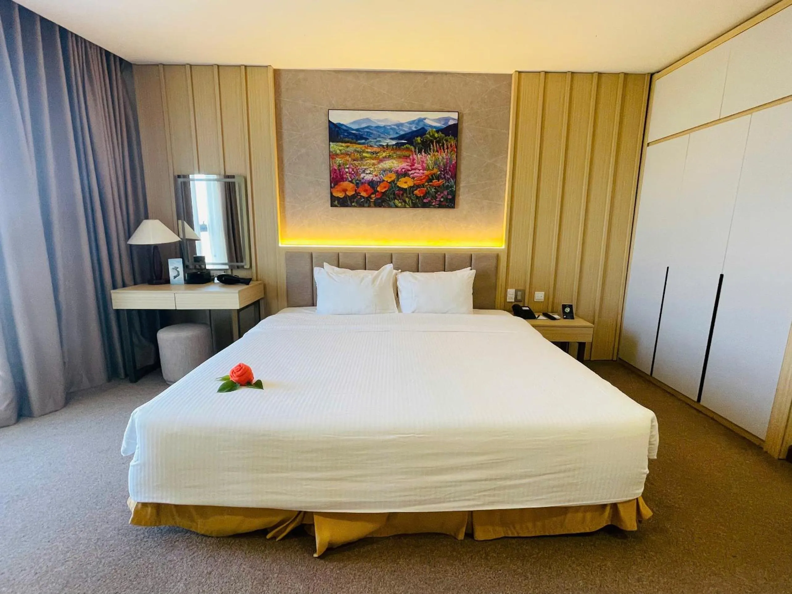 Bed in Muong Thanh Grand Quang Tri Hotel