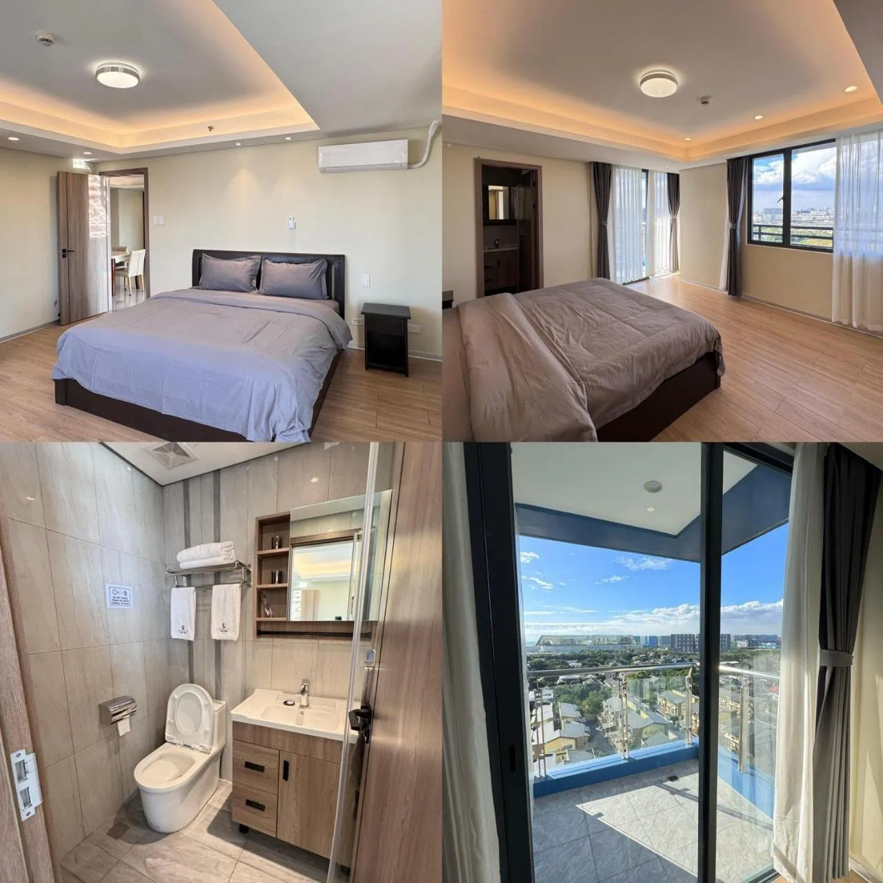 Toilet, Bed in LCONDOTEL Hotel Studio with Balcony at Imperial Plaza near MOA NAIA PITX