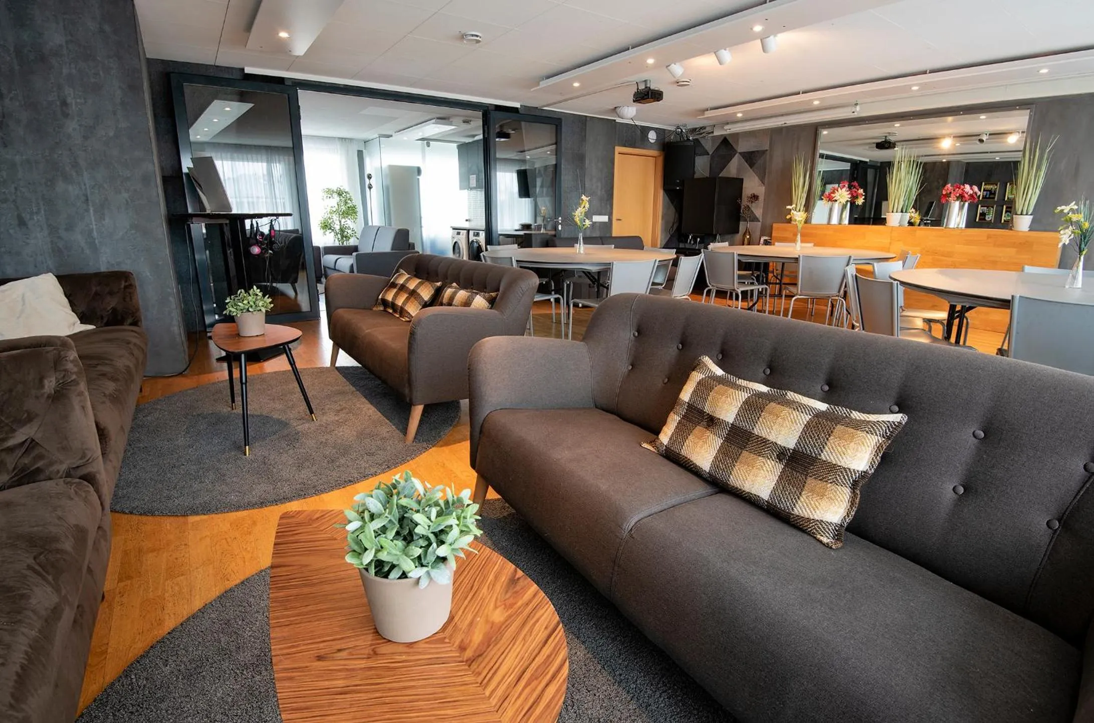 Seating area in B14 Hostel