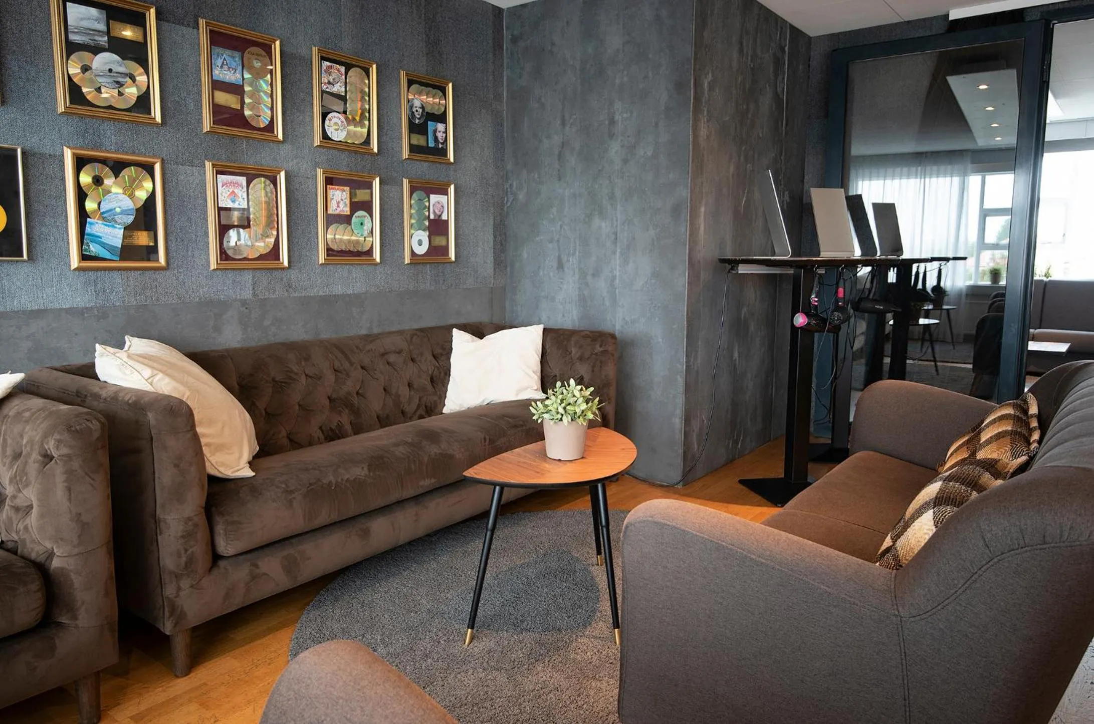 Seating area in B14 Hostel