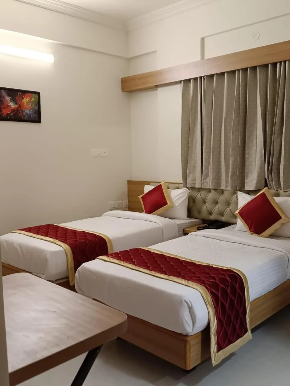 Bed in Krishna Inn