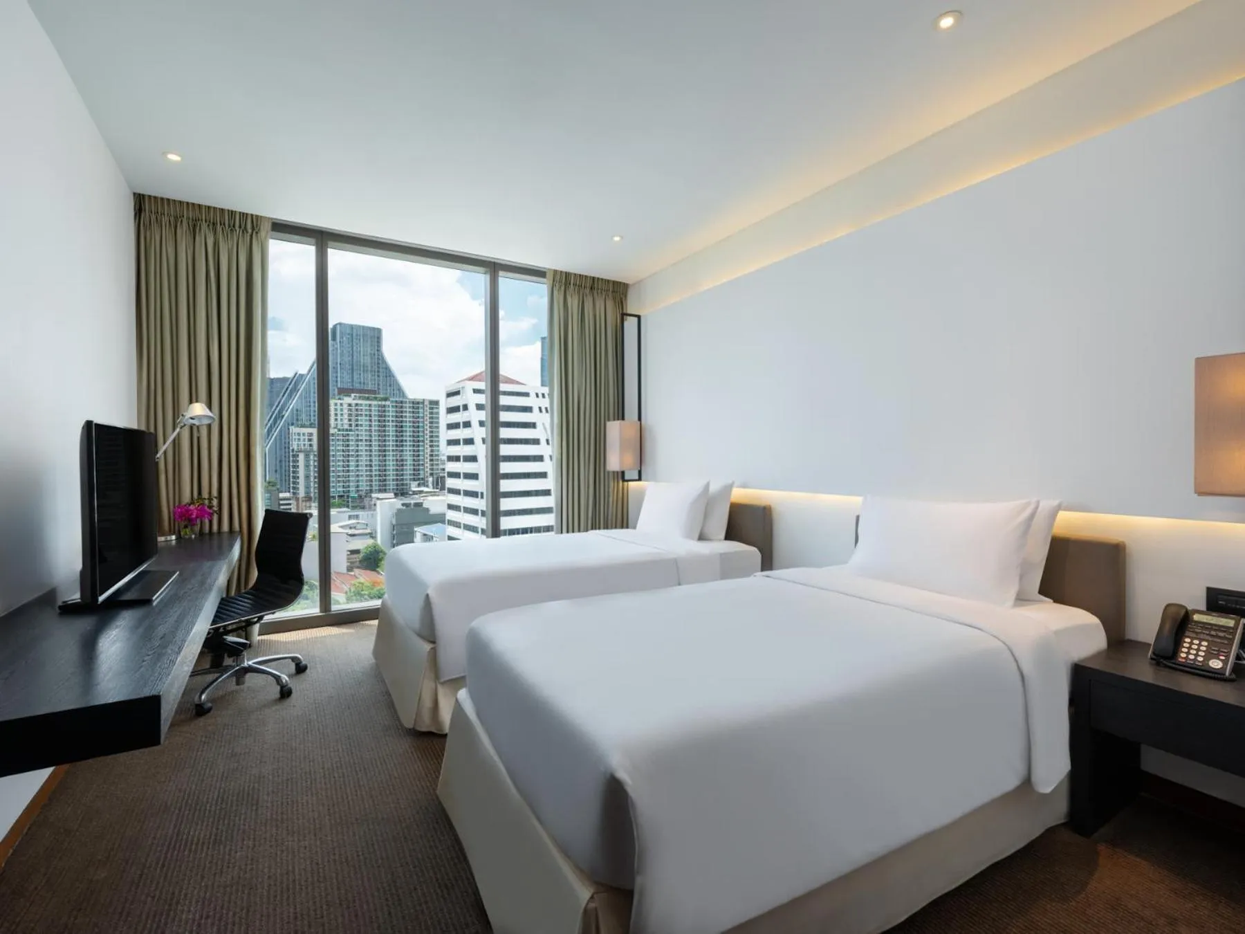 View (from property/room), Bed in Amara Bangkok Hotel