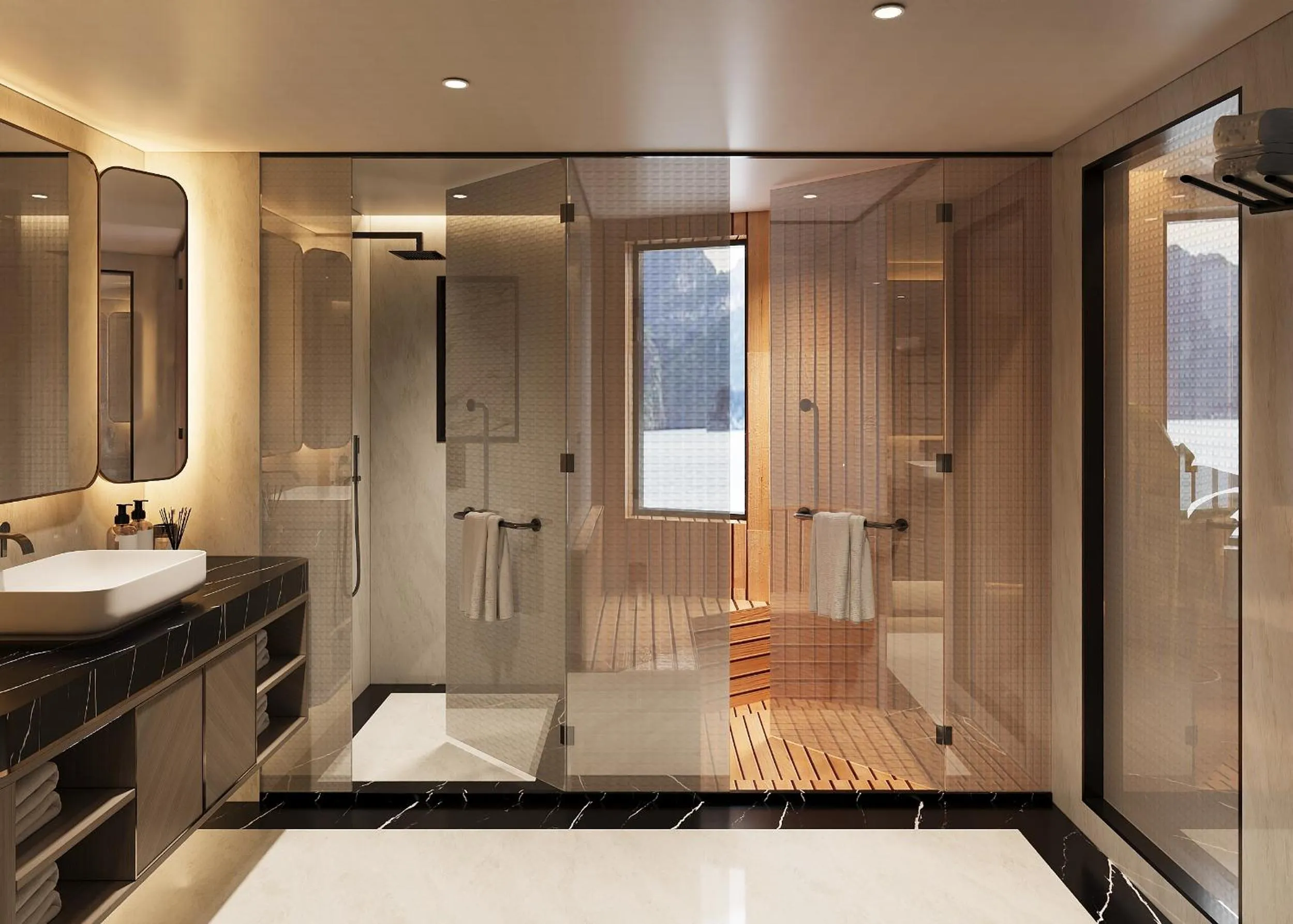 Shower in Grand Pioneers Halong Bay Cruise 2