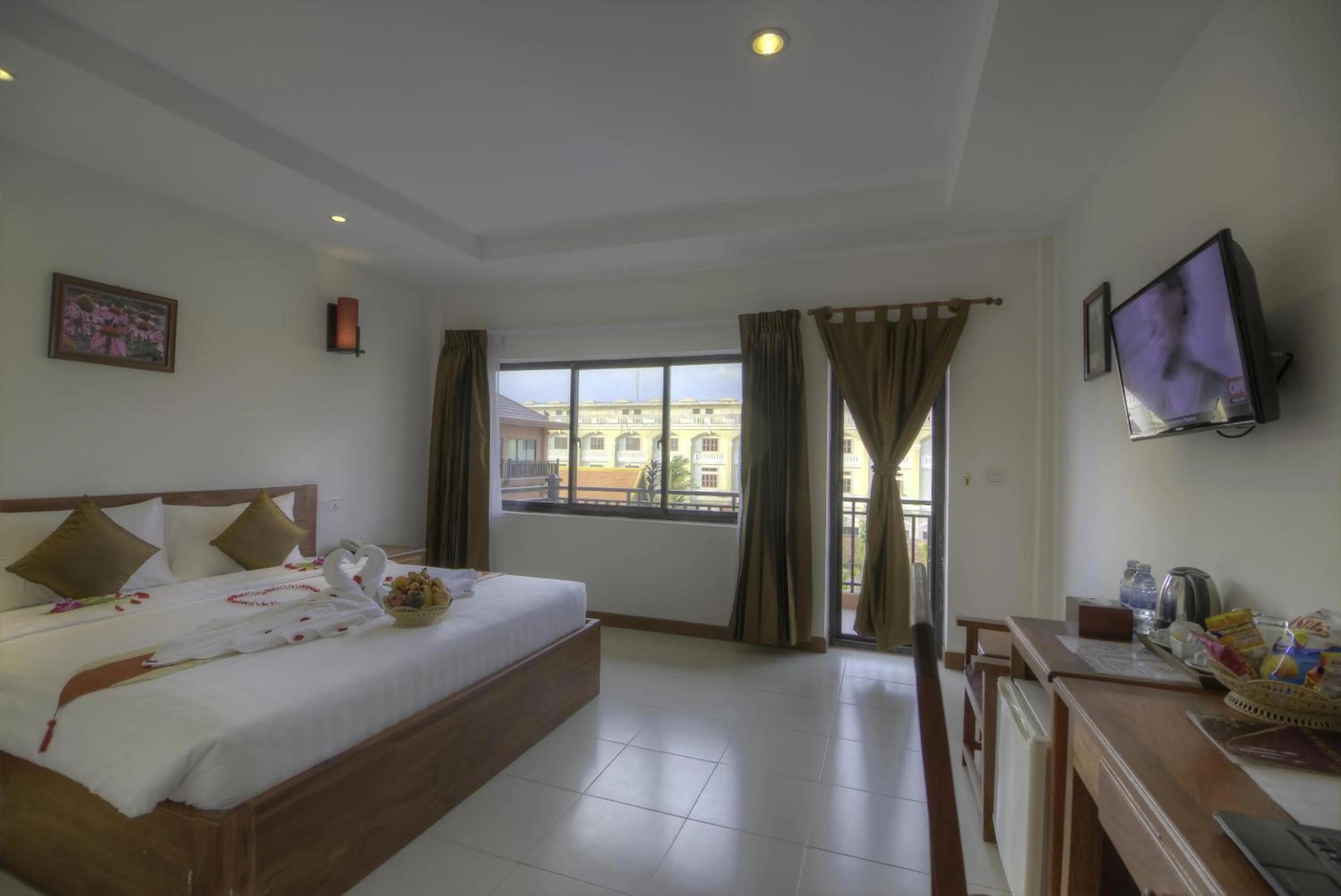 Bed in Kouprey Hotel