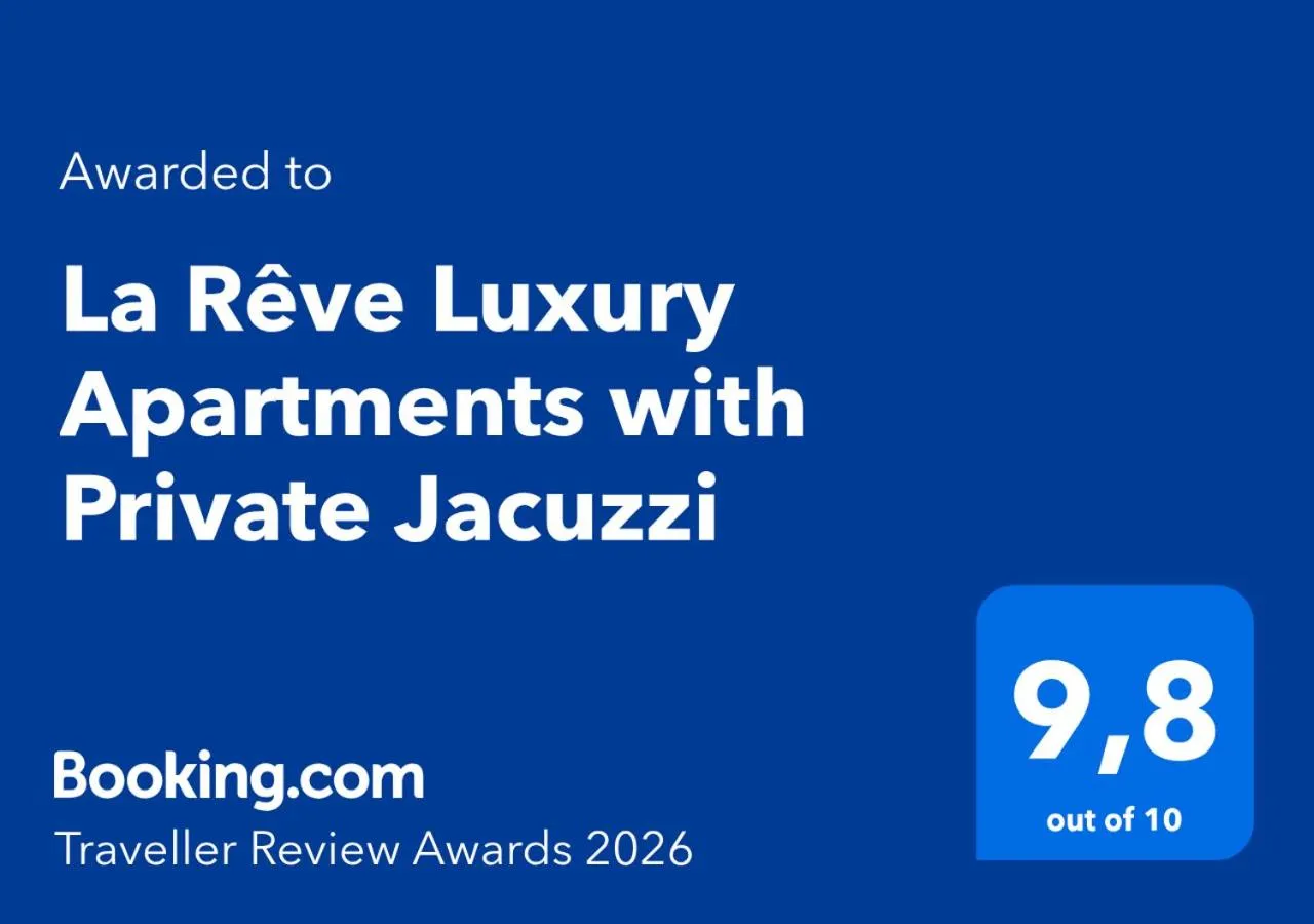 Certificate/Award in La Rêve Luxury Apartments with Private Jacuzzi