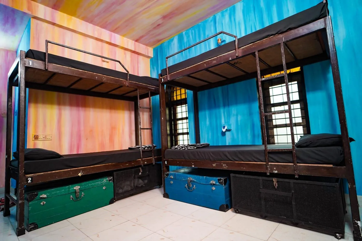 Bed in Santa Maria Hostel Kovalam