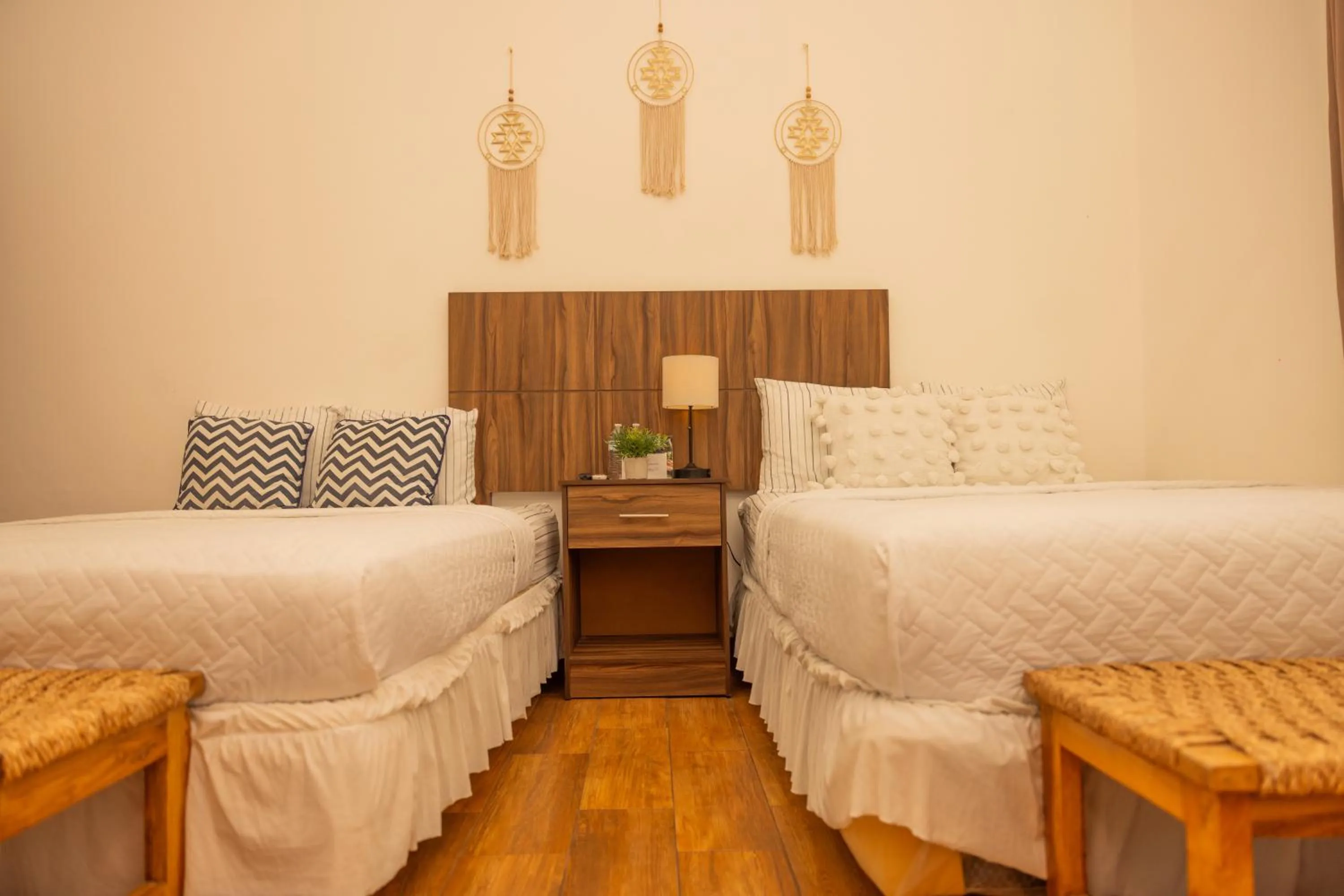 Bed in The rooftop Beach & club