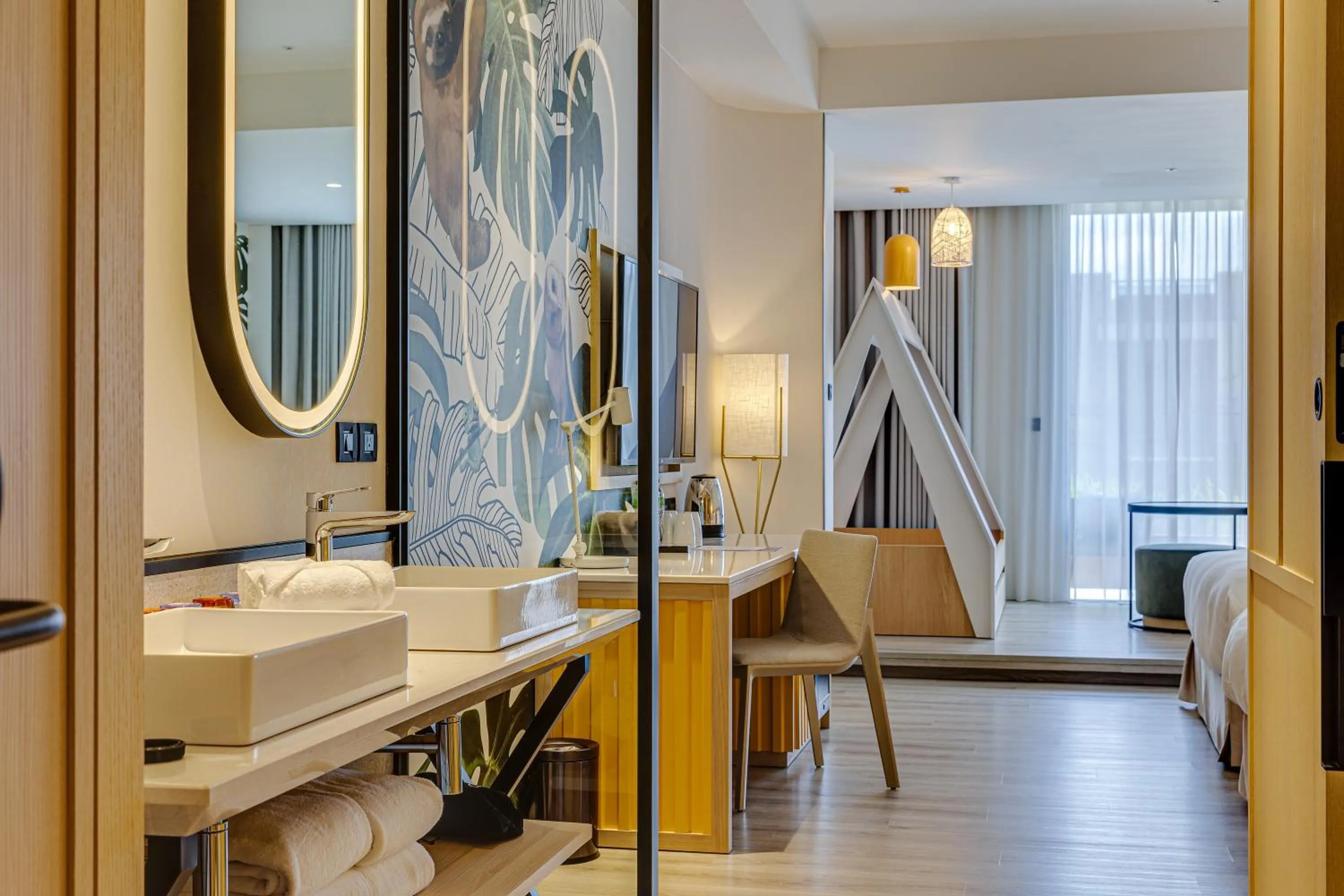 Bed in Boutech Wuri Village Hotel