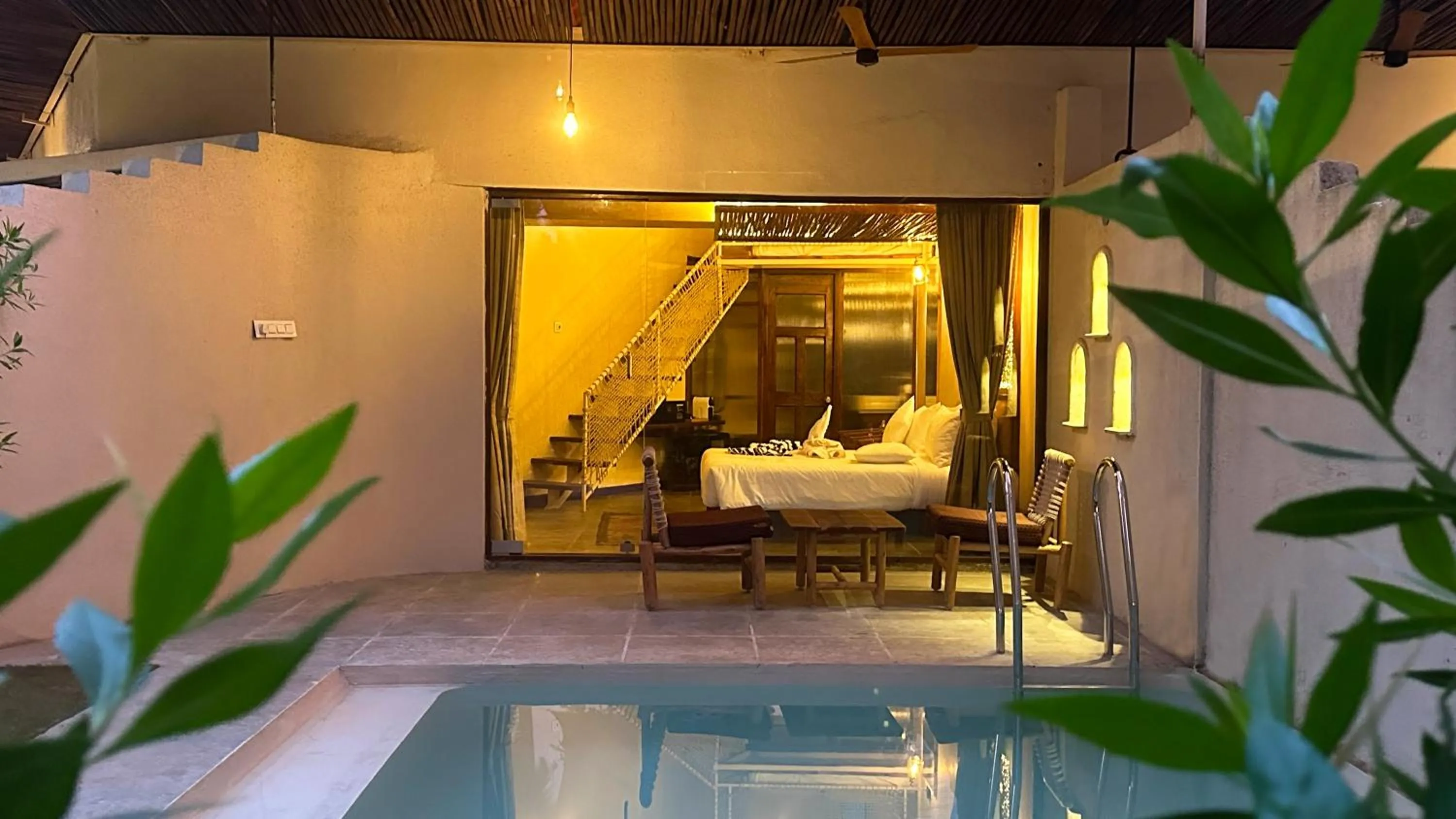 Pool view in Avhyay Resort