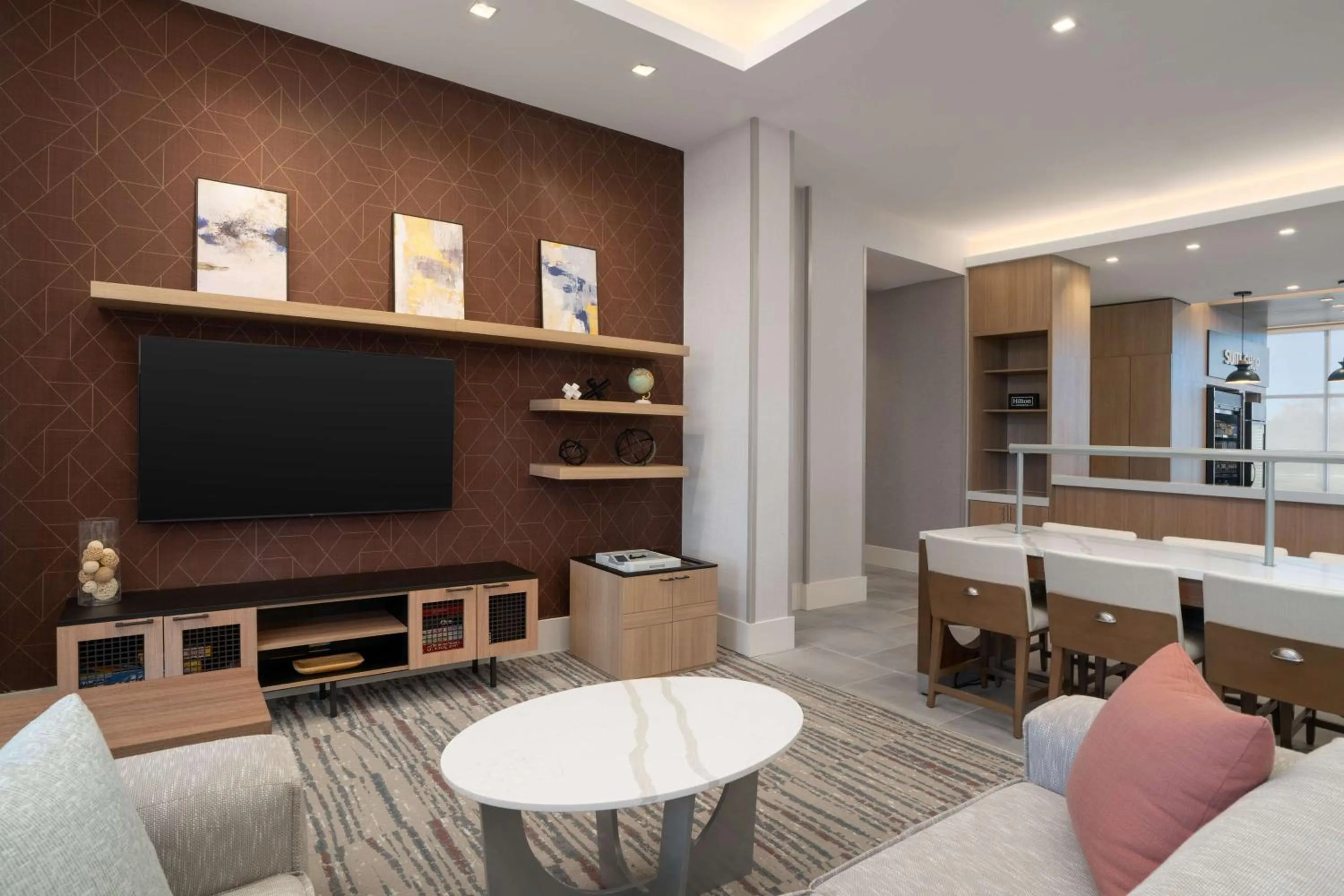 Communal lounge/ TV room in Homewood Suites By Hilton Goldsboro