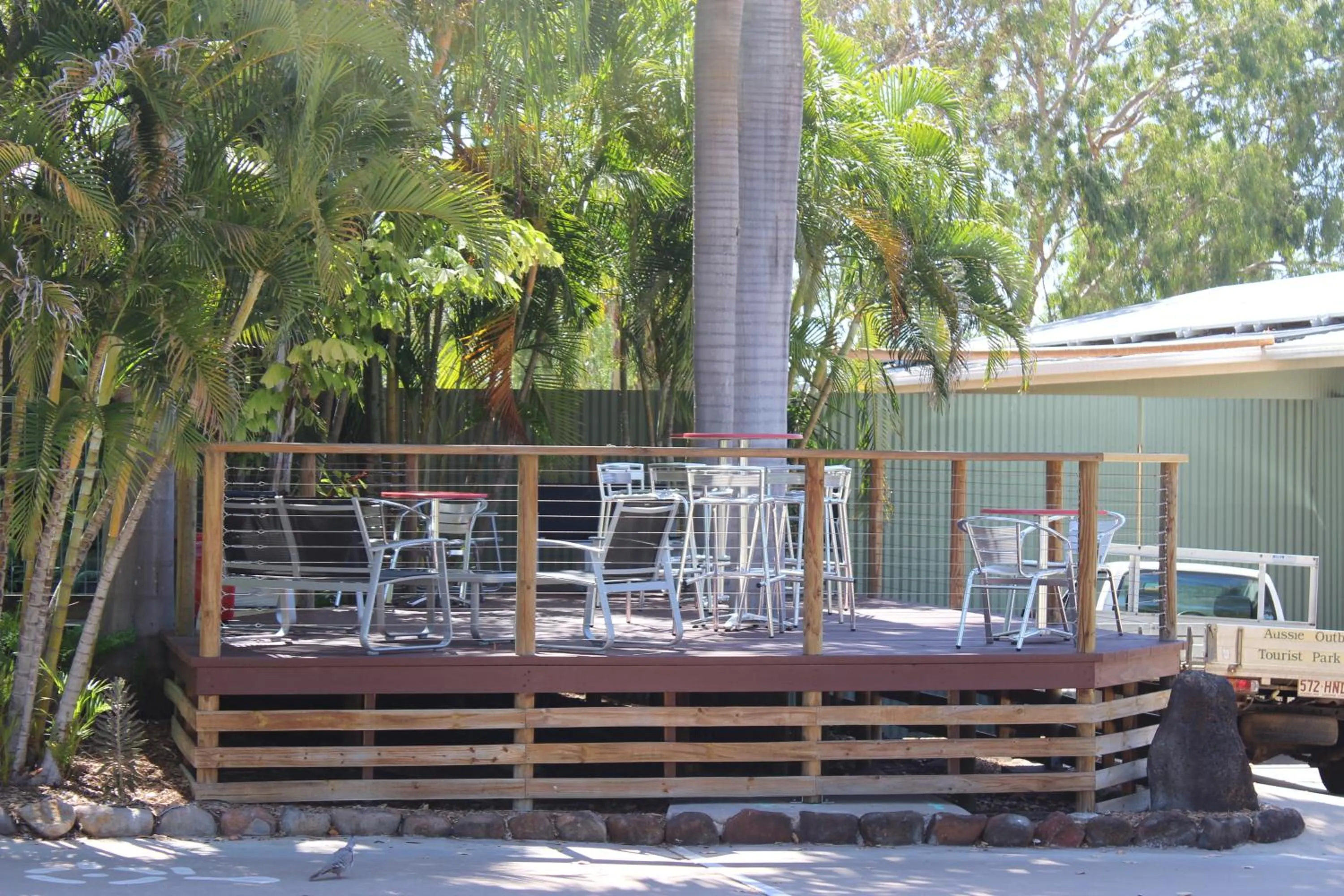 Patio in Aussie Outback Oasis Holiday Park