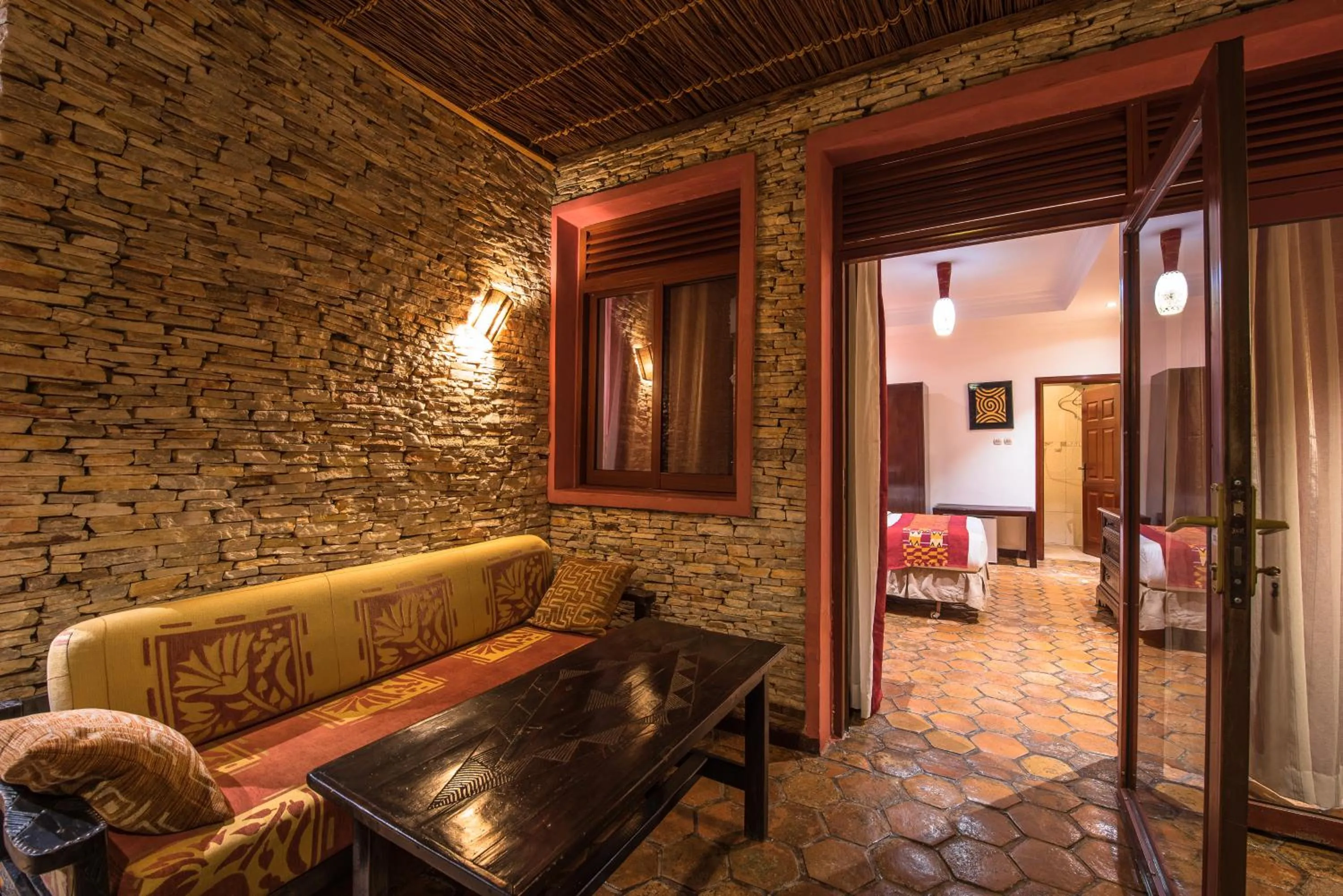 Seating area in Inside Afrika Boutique Hotel