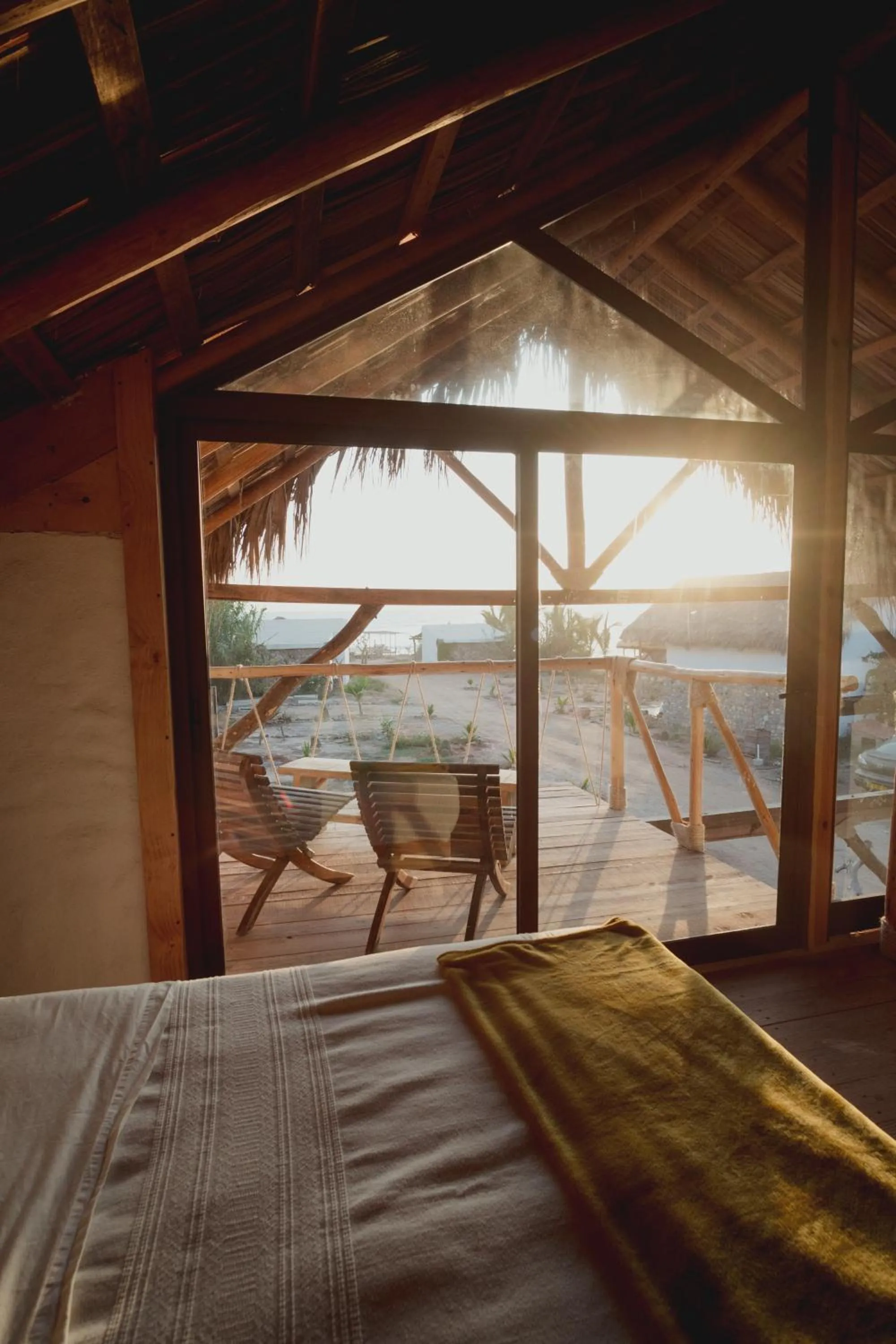 Bed in Toninas México Bungalow