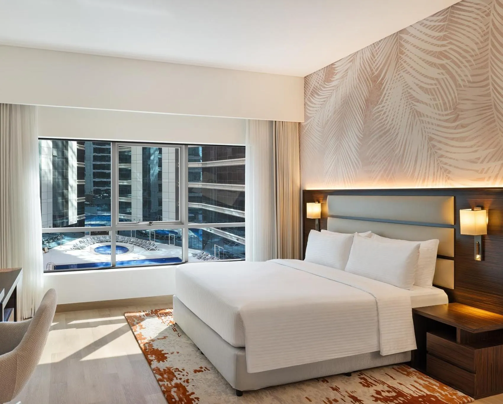 View (from property/room), Bed in Vintage Grand Hotel Dubai