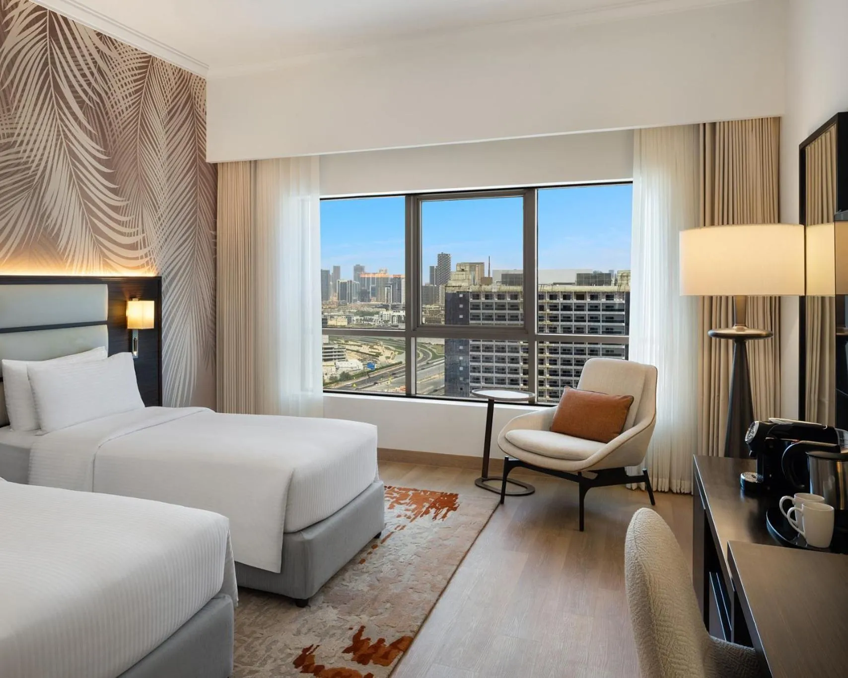 View (from property/room), Bed in Vintage Grand Hotel Dubai