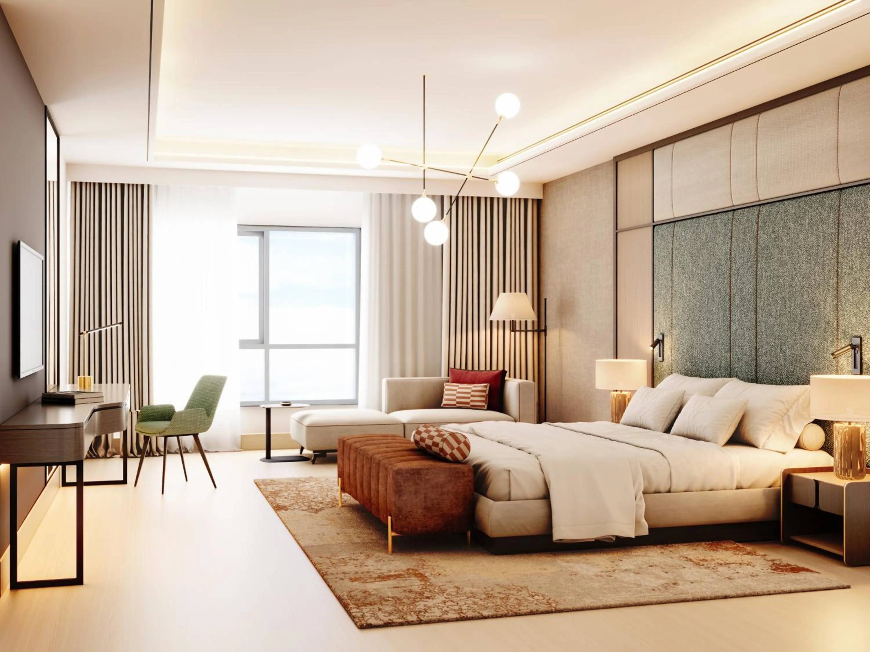 Bedroom, Bed in Vintage Grand Hotel Dubai