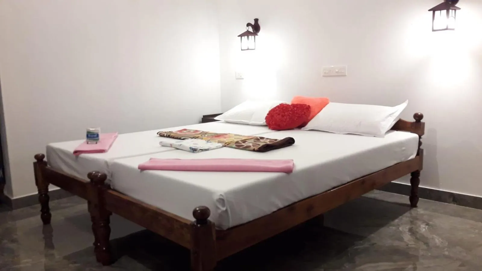 Bed in Marari Beach House