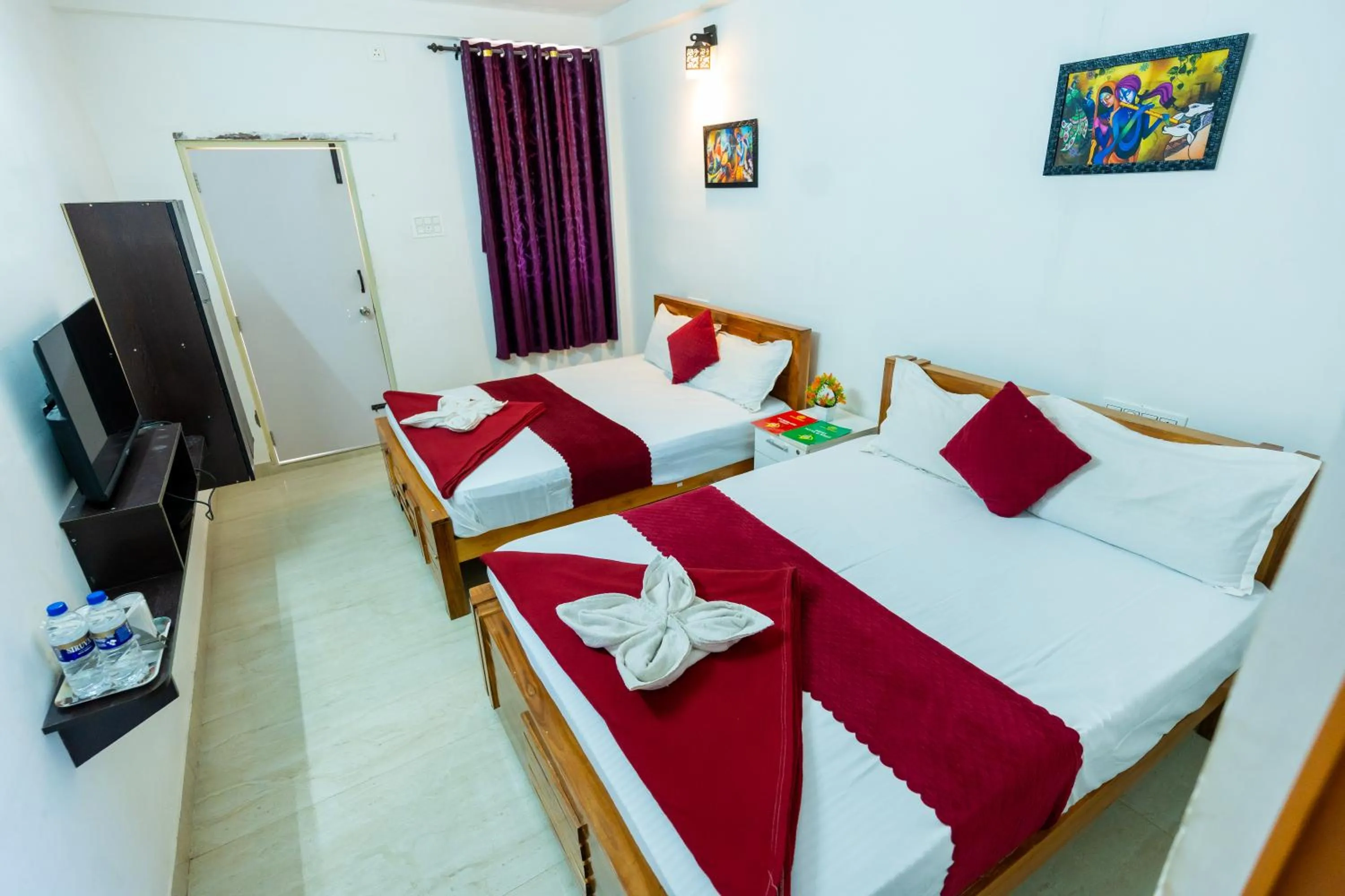 Photo of the whole room, Bed in Aryas Residency- Near Isha Foundation Coimbatore & Karunya University