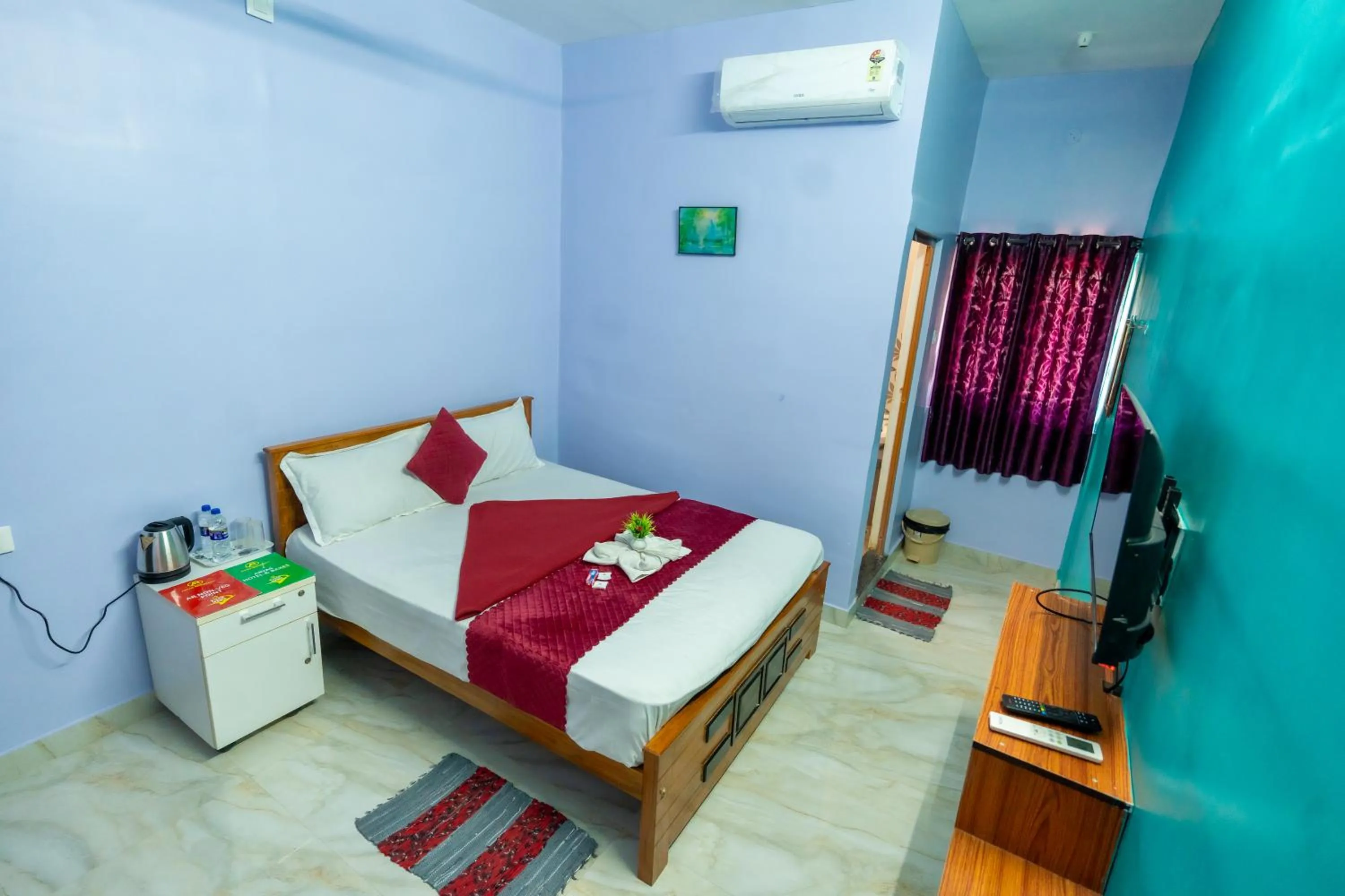 air conditioner, Bed in Aryas Residency- Near Isha Foundation Coimbatore & Karunya University