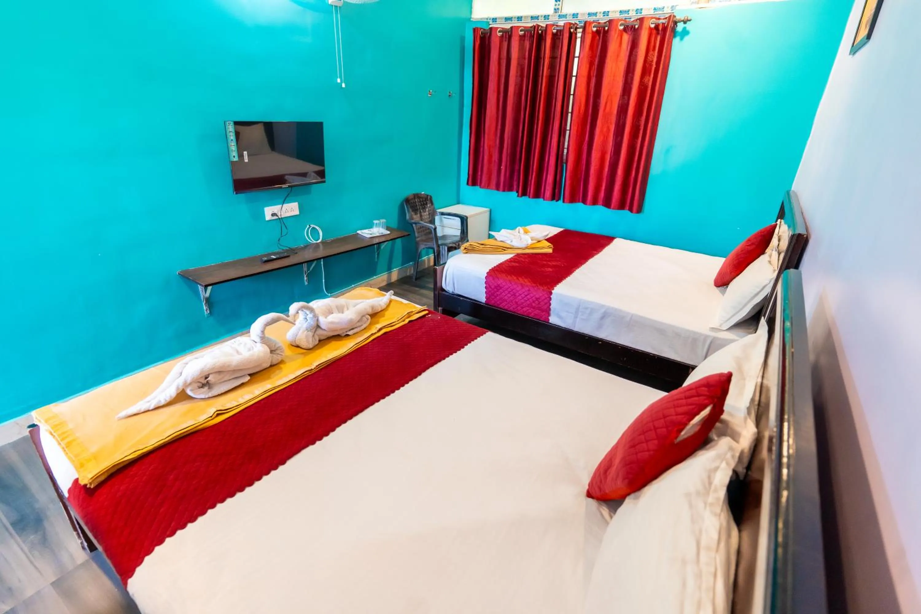 Photo of the whole room, Bed in Aryas Residency- Near Isha Foundation Coimbatore & Karunya University