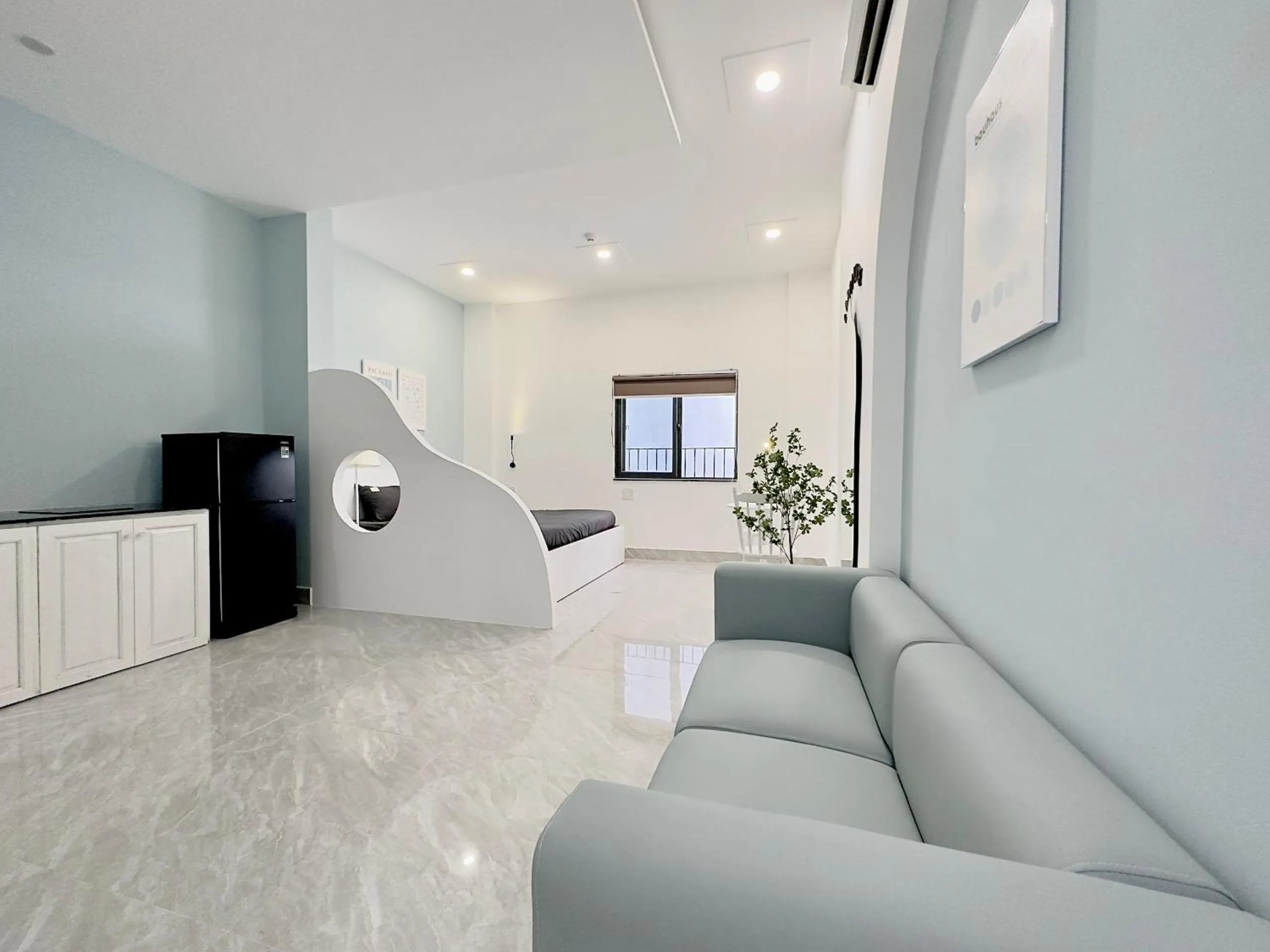 Seating area in Corgi House Danang