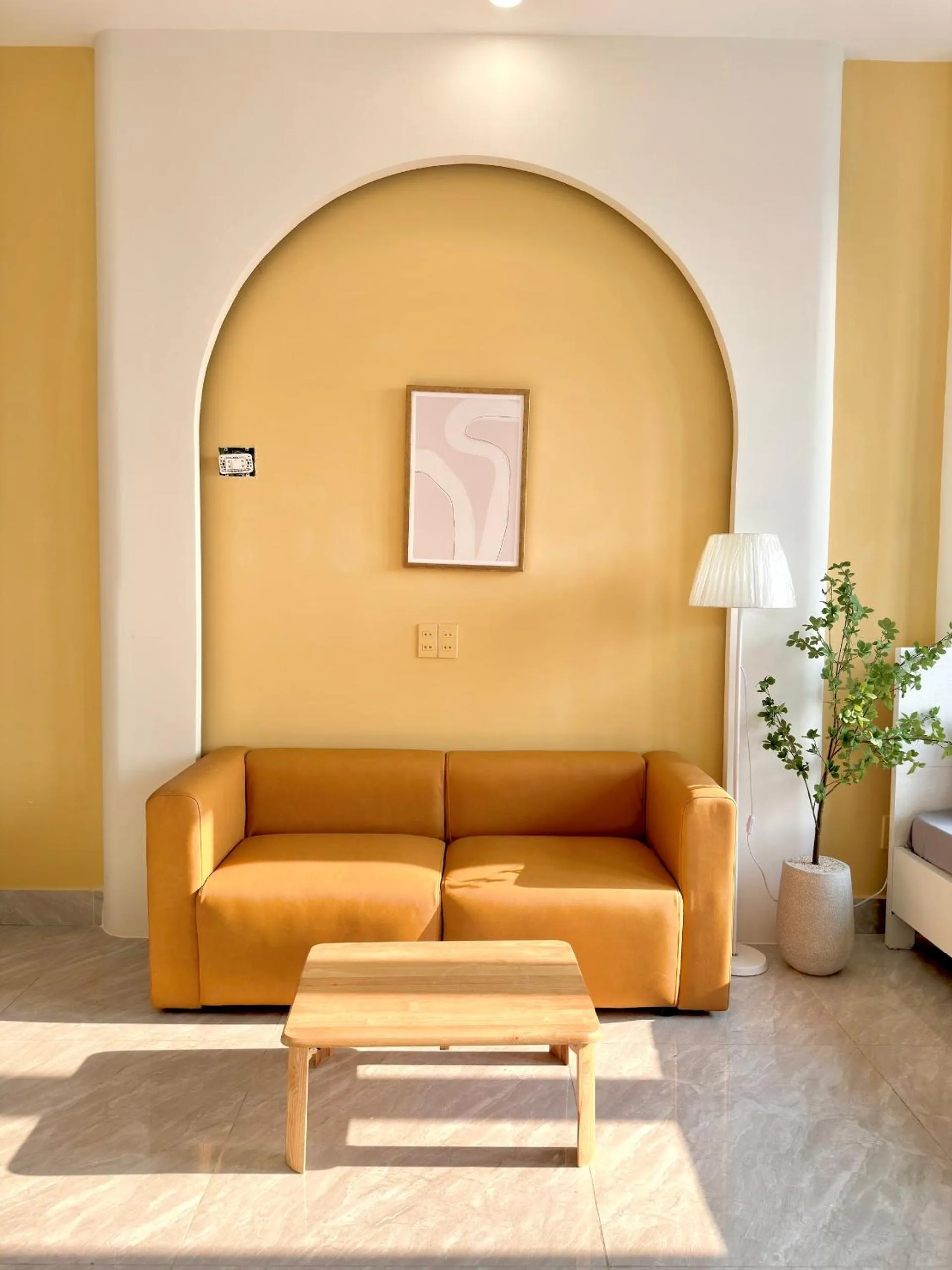 Seating area in Corgi House Danang