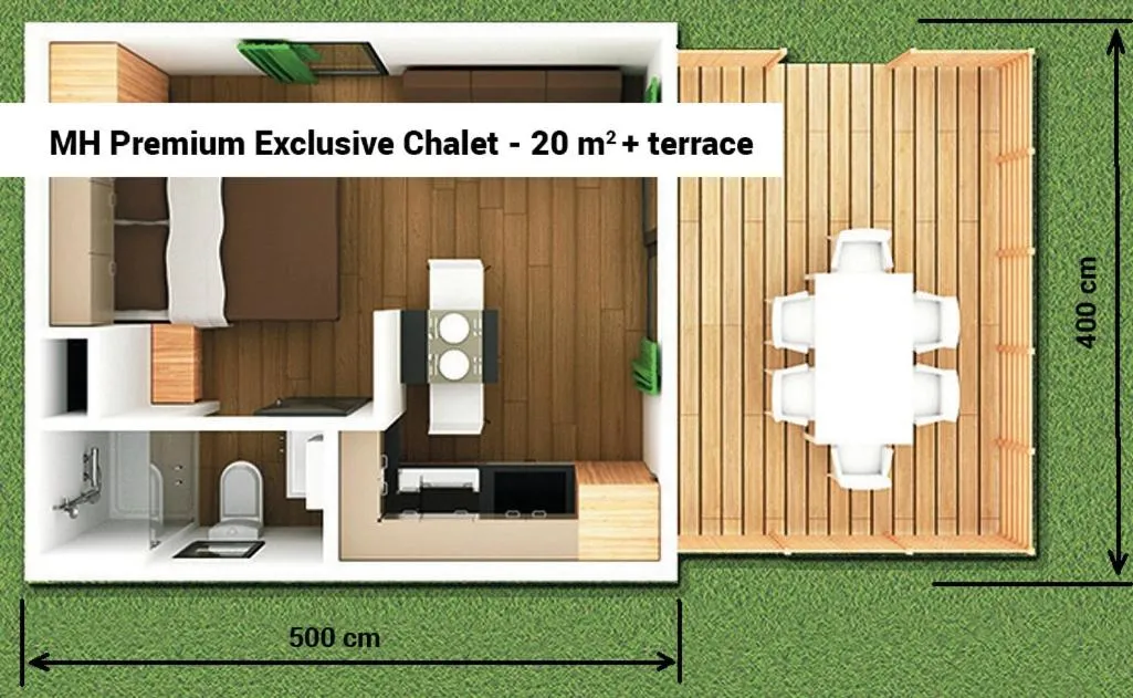 Floor plan in Victoria Mobilehome in Padova Premium Camping Resort