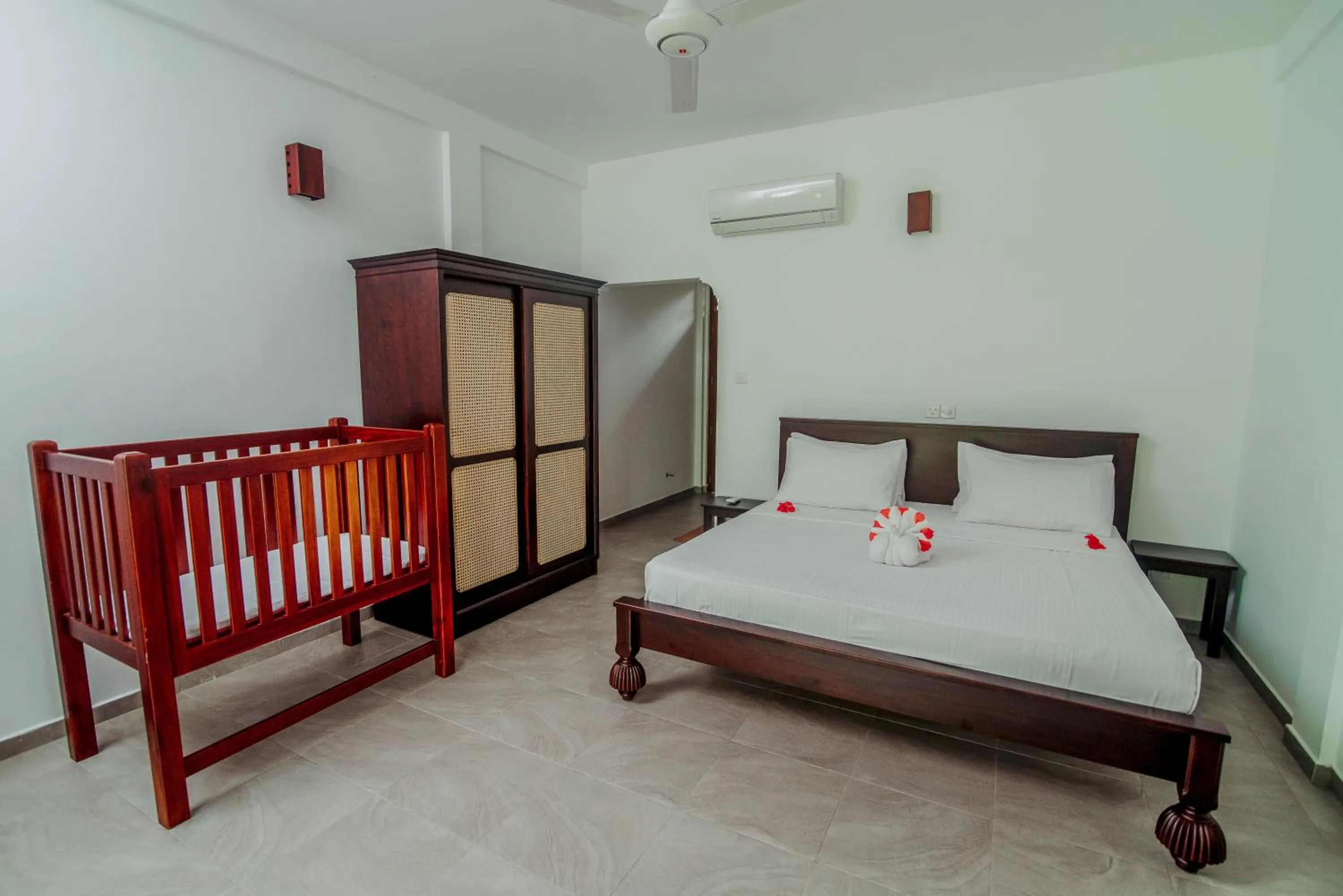 Bed in Lagoon Bentota Resort